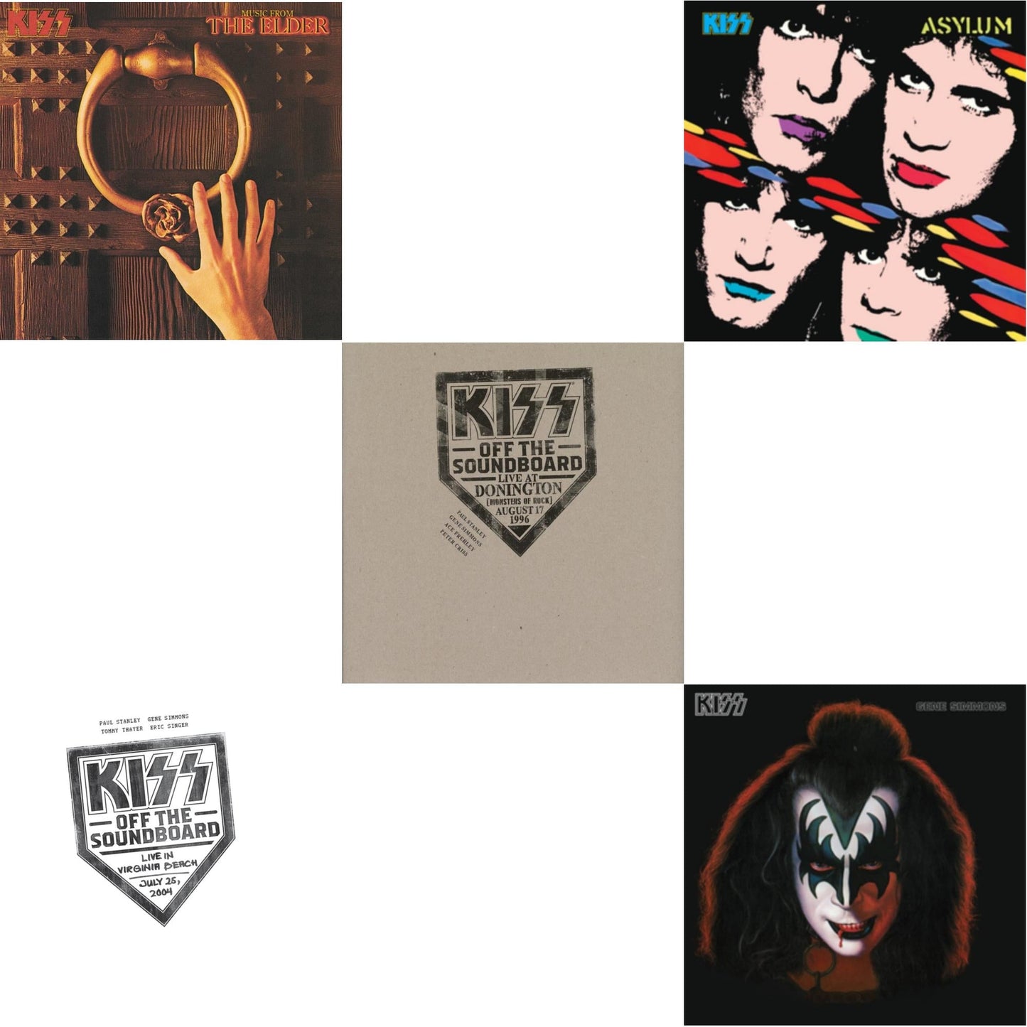 Kiss - Music From The Elder (Half-Speed Master/Clear LP Vinyl/180G) & Kiss Off The Soundboard: Live In Virginia Beach (3LP) & Kiss Off The Soundboard: Donington 1996 (Live) (3LP) & Asylum & Gene Simmons