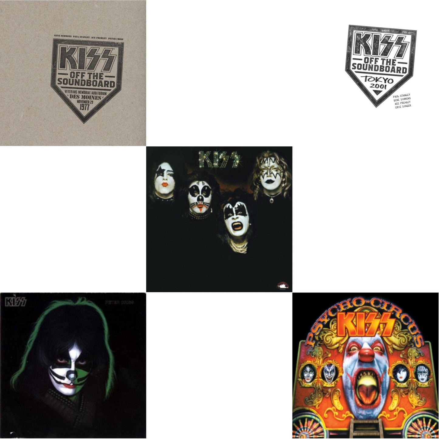 Kiss - Kiss Off The Soundboard: Tokyo 2001 (3LP) & Kiss Off The Soundboard: Live In Des Moines (2LP) & Kiss & Psycho Circus & Peter Criss