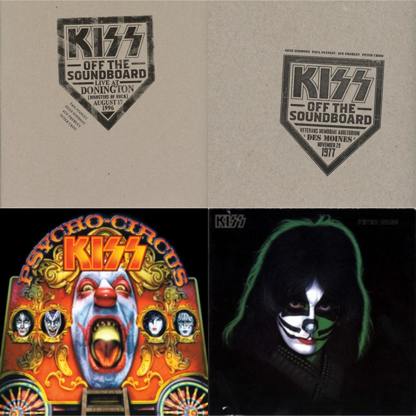 Kiss - Kiss Off The Soundboard: Donington 1996 (Live) (3LP) & Kiss Off The Soundboard: Live In Des Moines (2LP) & Psycho Circus & Peter Criss