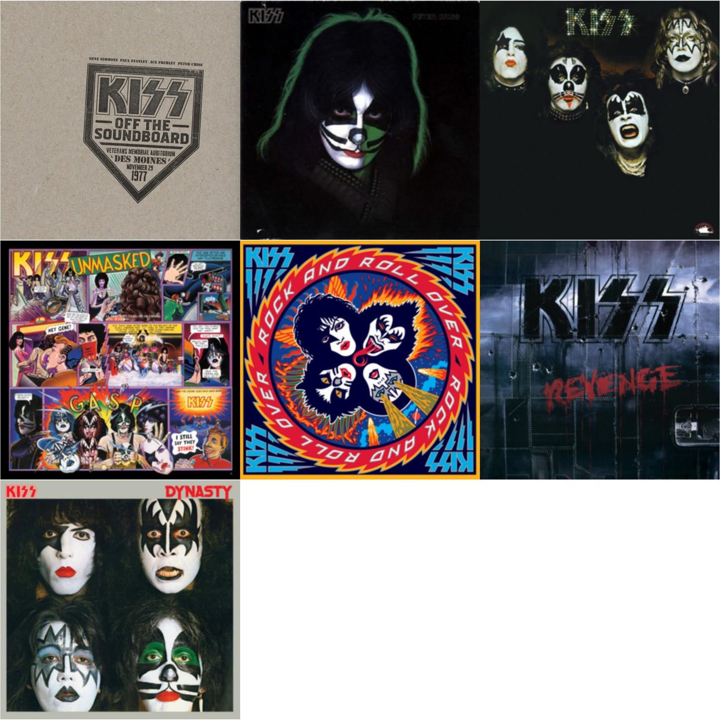 Kiss - Kiss Off The Soundboard: Live In Des Moines (2LP) & Kiss & Revenge & Dynasty & Unmasked & Rock & Roll Over & Peter Criss