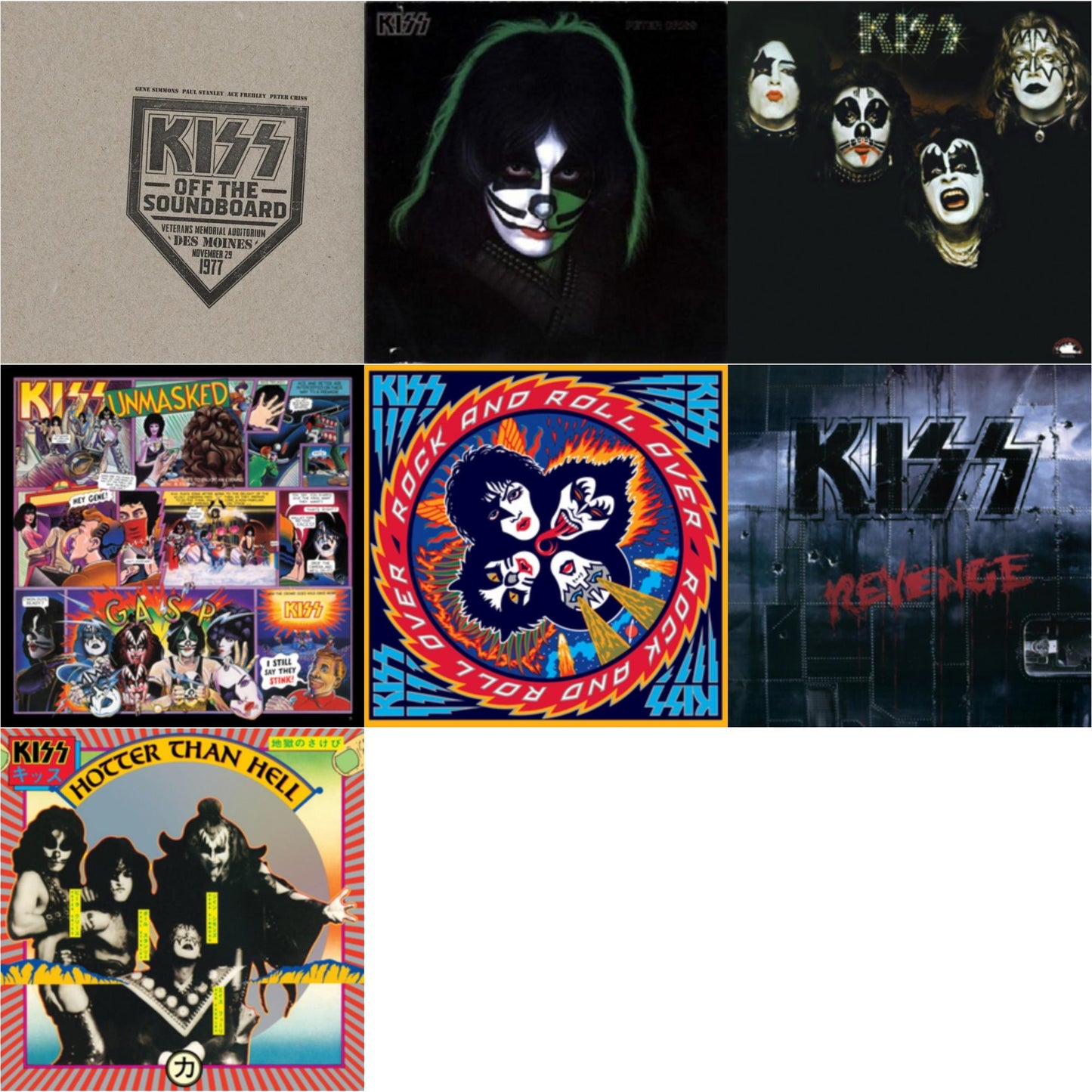Kiss - Kiss Off The Soundboard: Live In Des Moines (2LP) & Kiss & Revenge & Hotter Than Hell & Unmasked & Rock & Roll Over & Peter Criss