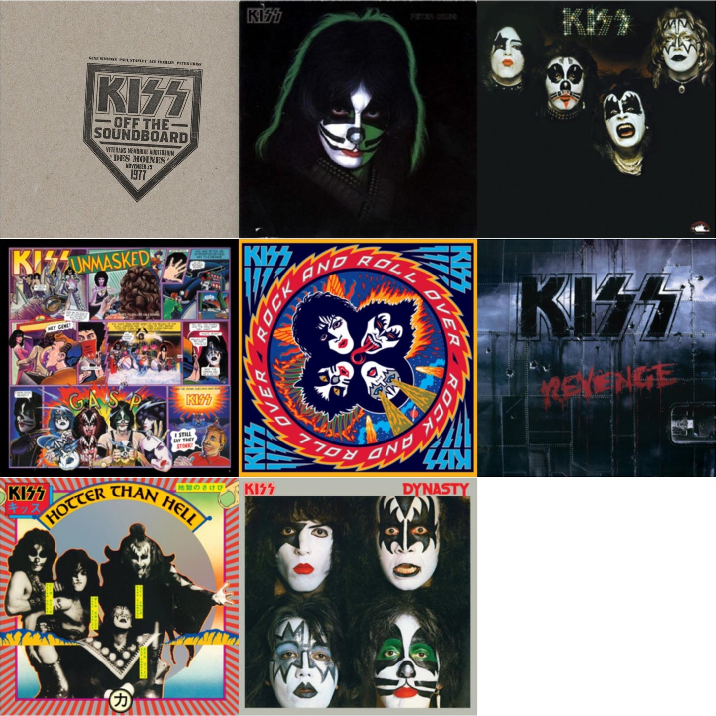 Kiss - Kiss Off The Soundboard: Live In Des Moines (2LP) & Kiss & Revenge & Dynasty & Hotter Than Hell & Unmasked & Rock & Roll Over & Peter Criss