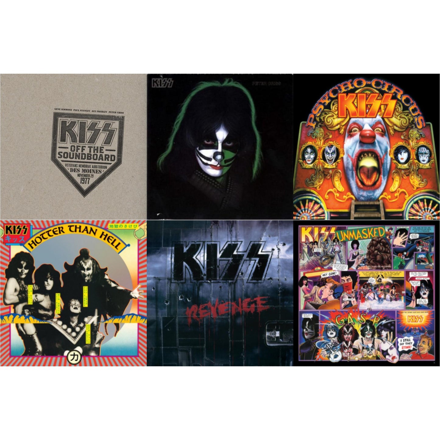 Kiss - Kiss Off The Soundboard: Live In Des Moines (2LP) & Revenge & Hotter Than Hell & Psycho Circus & Unmasked & Peter Criss