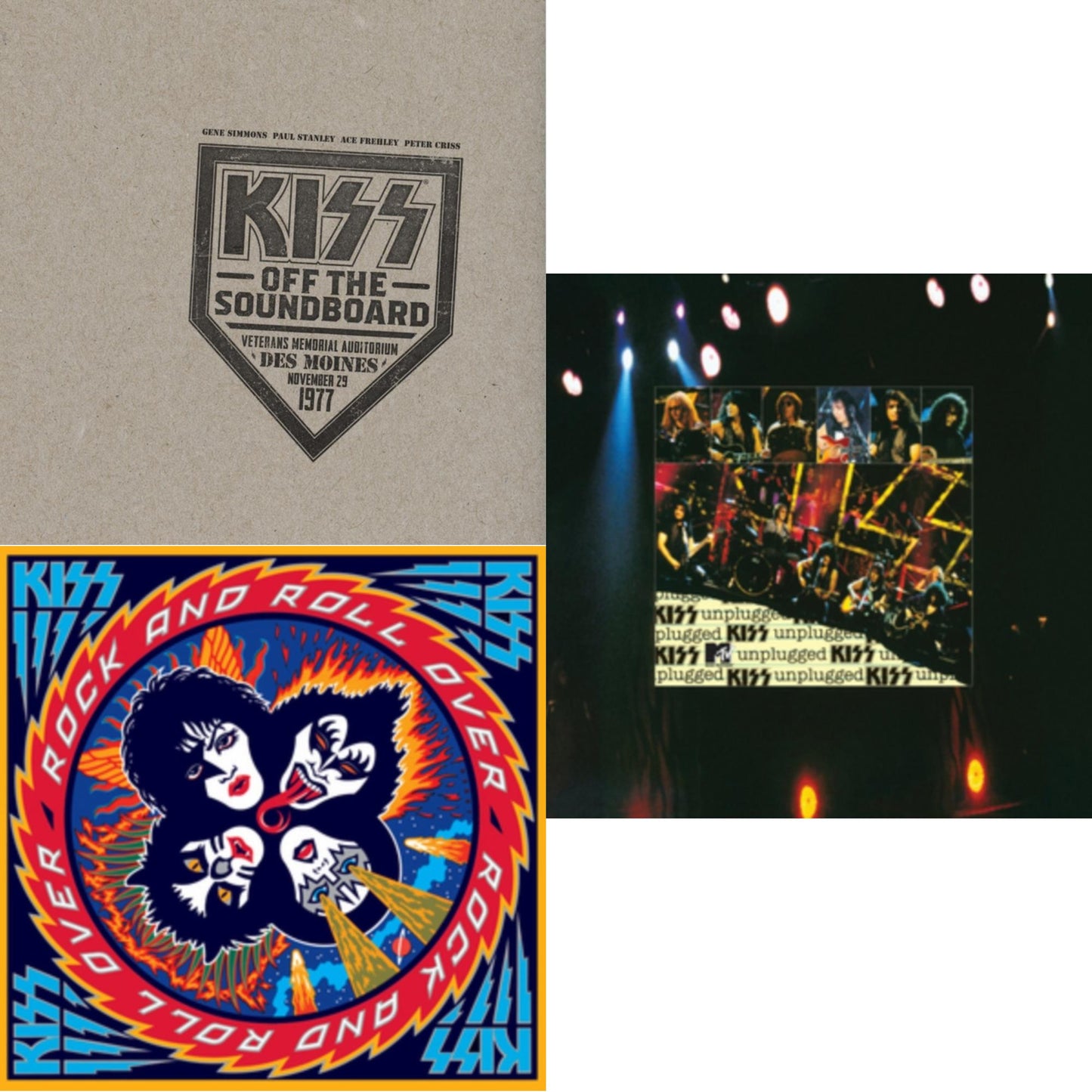 Kiss - Kiss Off The Soundboard: Live In Des Moines (2LP) & Mtv Unplugged & Rock & Roll Over