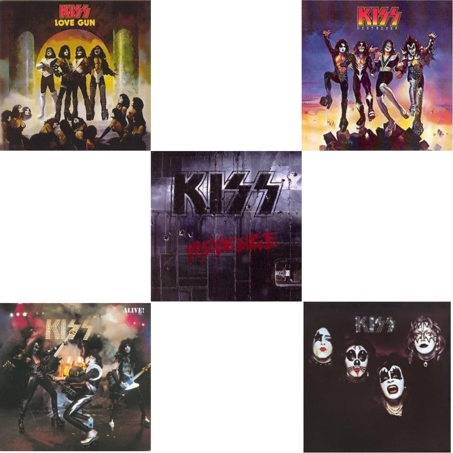 Kiss - Revenge & Kiss & Alive & Destroyer & Love Gun - CD Bundle