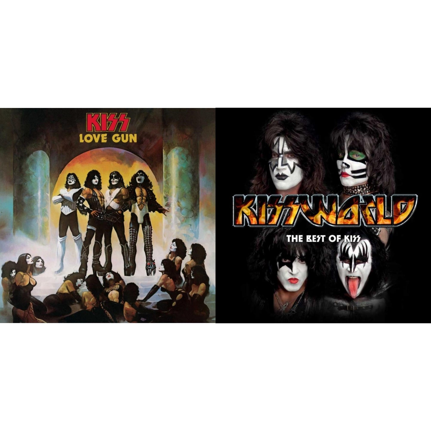 Kiss - Love Gun (Tangerine/Aqua Splatter LP Vinyl) & Kissworld - The Best Of Kiss (2 LP)