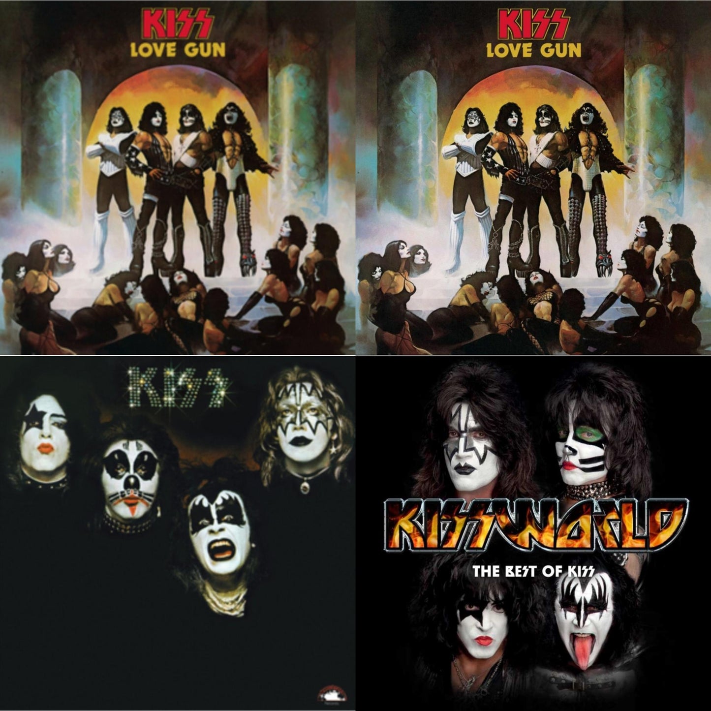 Kiss - Love Gun (Tangerine/Aqua Splatter LP Vinyl) & Kiss & Love Gun & Kissworld - The Best Of Kiss (2 LP)
