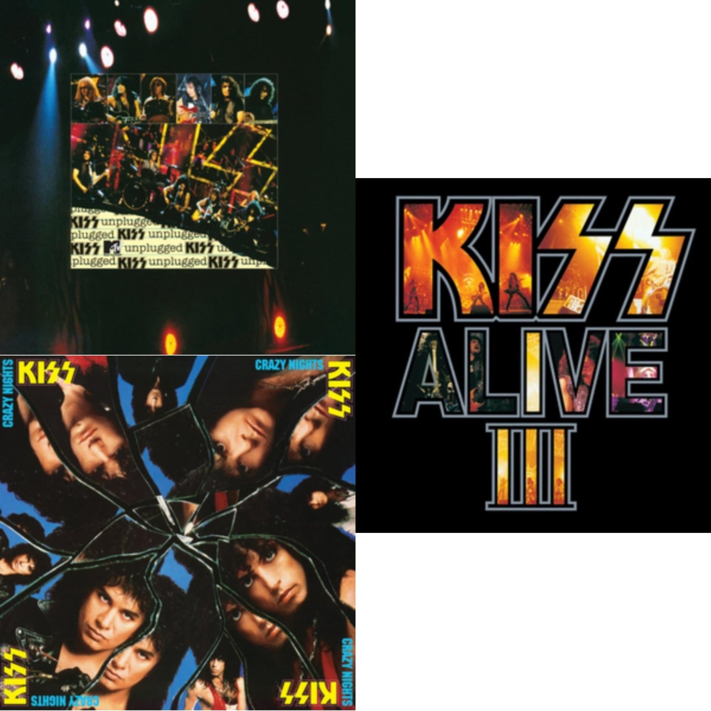 Kiss - Mtv Unplugged & Crazy Nights & Alive Iii - LP Vinyl Bundle