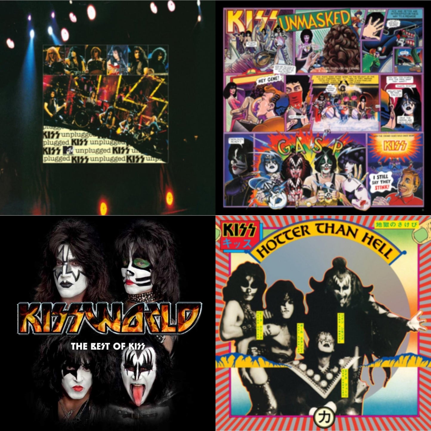 Kiss - Hotter Than Hell & Unmasked & Mtv Unplugged & Kissworld - The Best Of Kiss (2 LP)