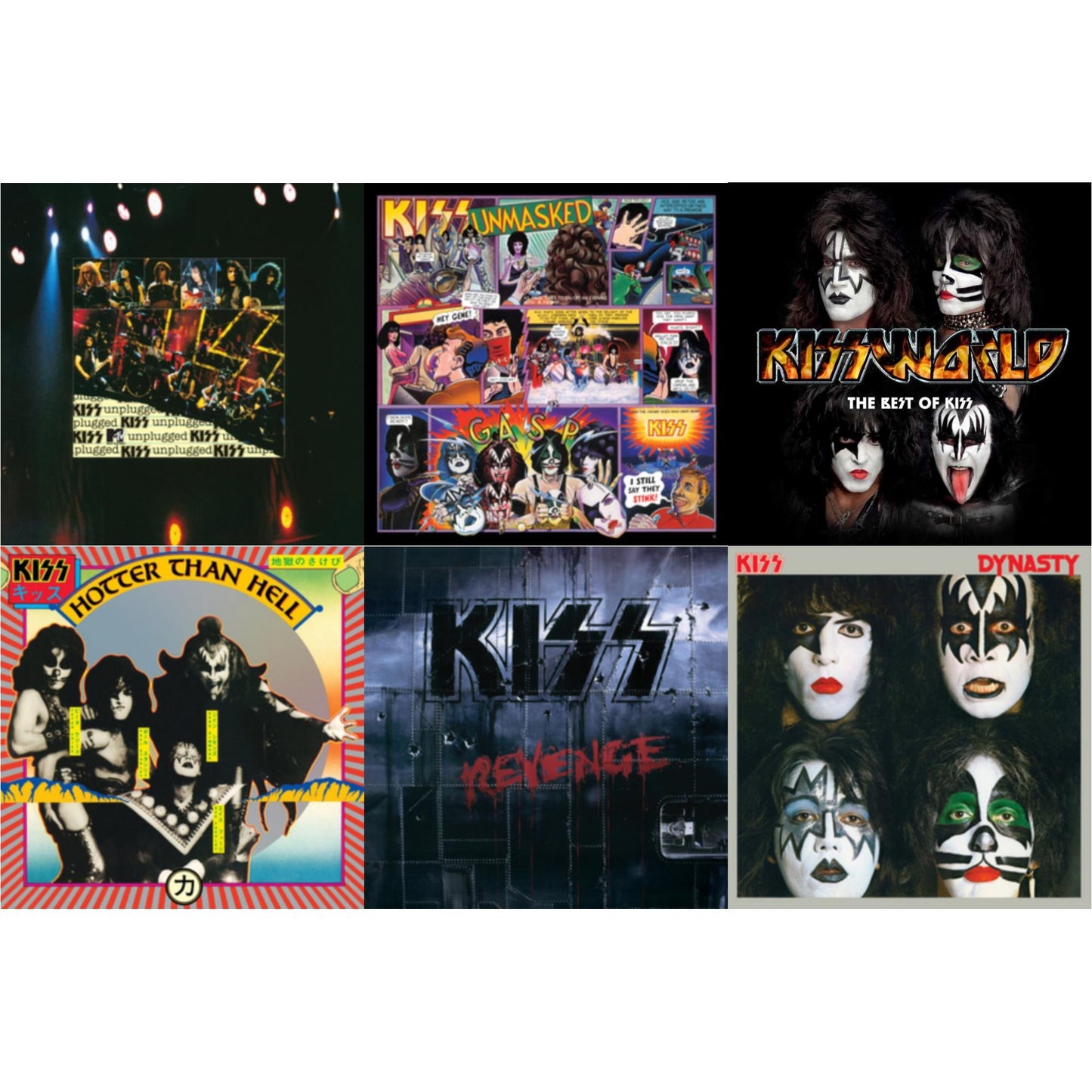 Kiss - Revenge & Dynasty & Hotter Than Hell & Unmasked & Mtv Unplugged & Kissworld - The Best Of Kiss (2 LP)