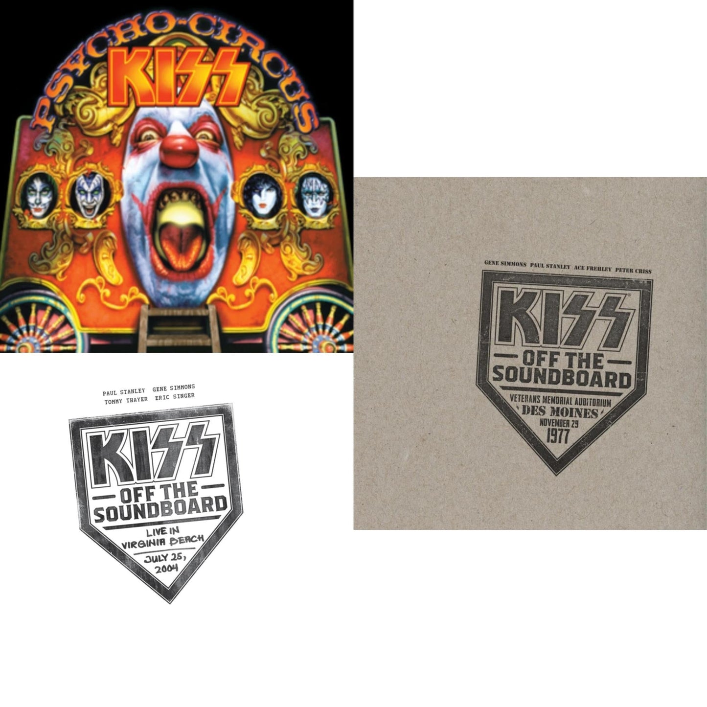 Kiss - Kiss Off The Soundboard: Live In Virginia Beach (3LP) & Kiss Off The Soundboard: Live In Des Moines (2LP) & Psycho Circus