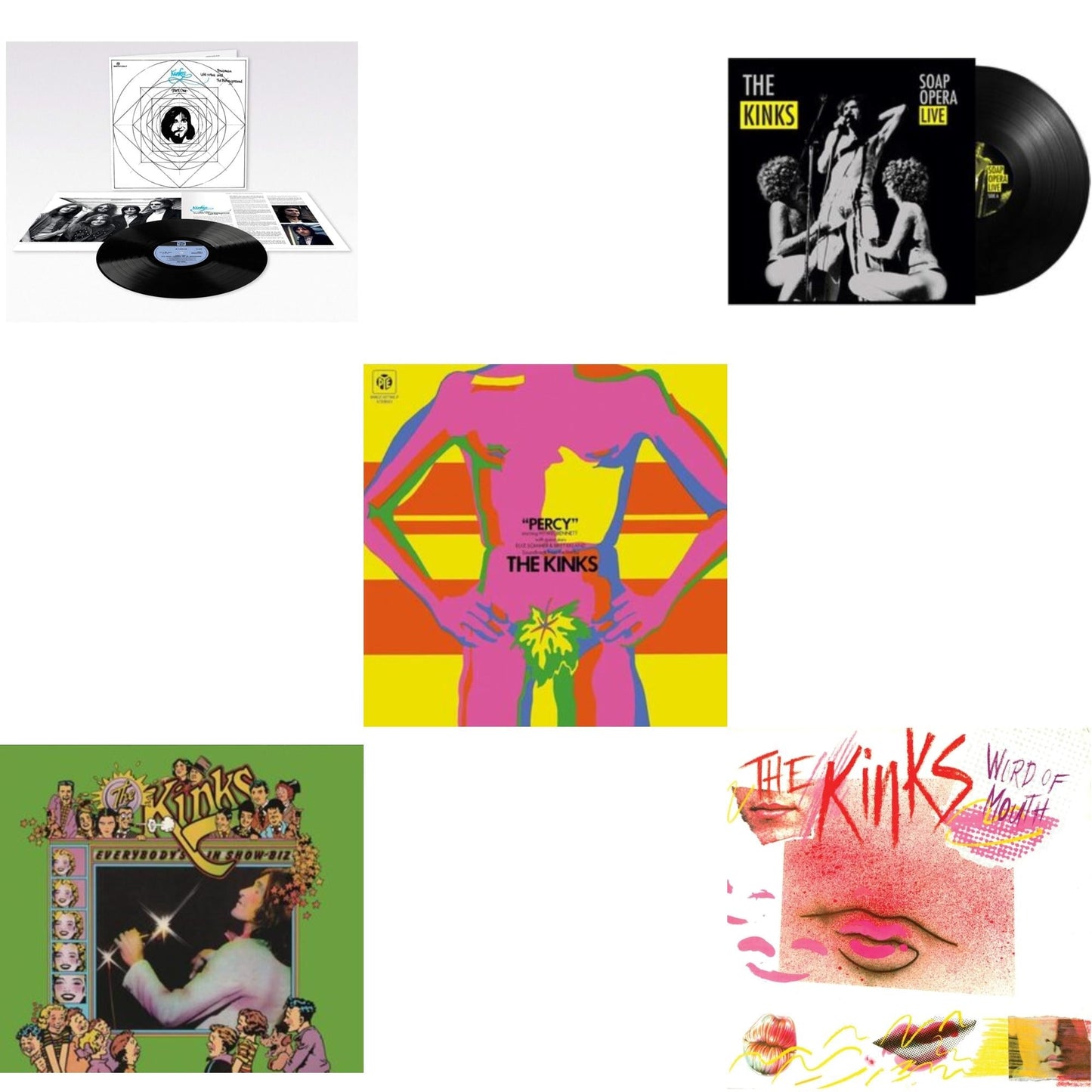 Kinks - Lola Versus Powerman & The Moneygoround: Pt. 1 (180G/Remastered/Booklet) & Everybody's In Show-Biz (2022 Standalone/2LP) & Percy & Soap Opera Live (140G) & Word Of Mouth (180G/Red LP Vinyl/Limited Edition/Gatefold Cover & Poster)