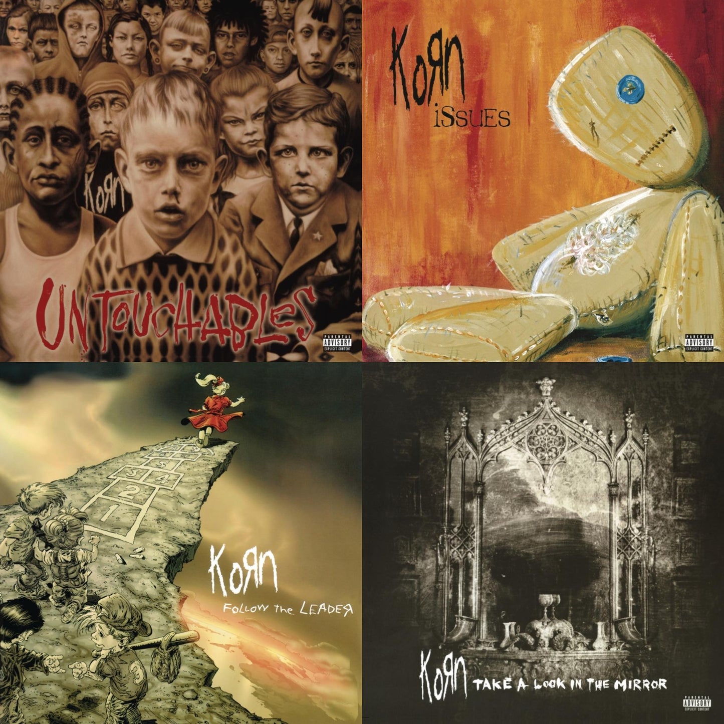 Korn - Untouchables (X) (2LP/140G) & Issues (X) (2LP/140G) & Follow The Leader (Pa) (2 LP/140G) & Take A Look In The Mirror (2 LP) (140G)