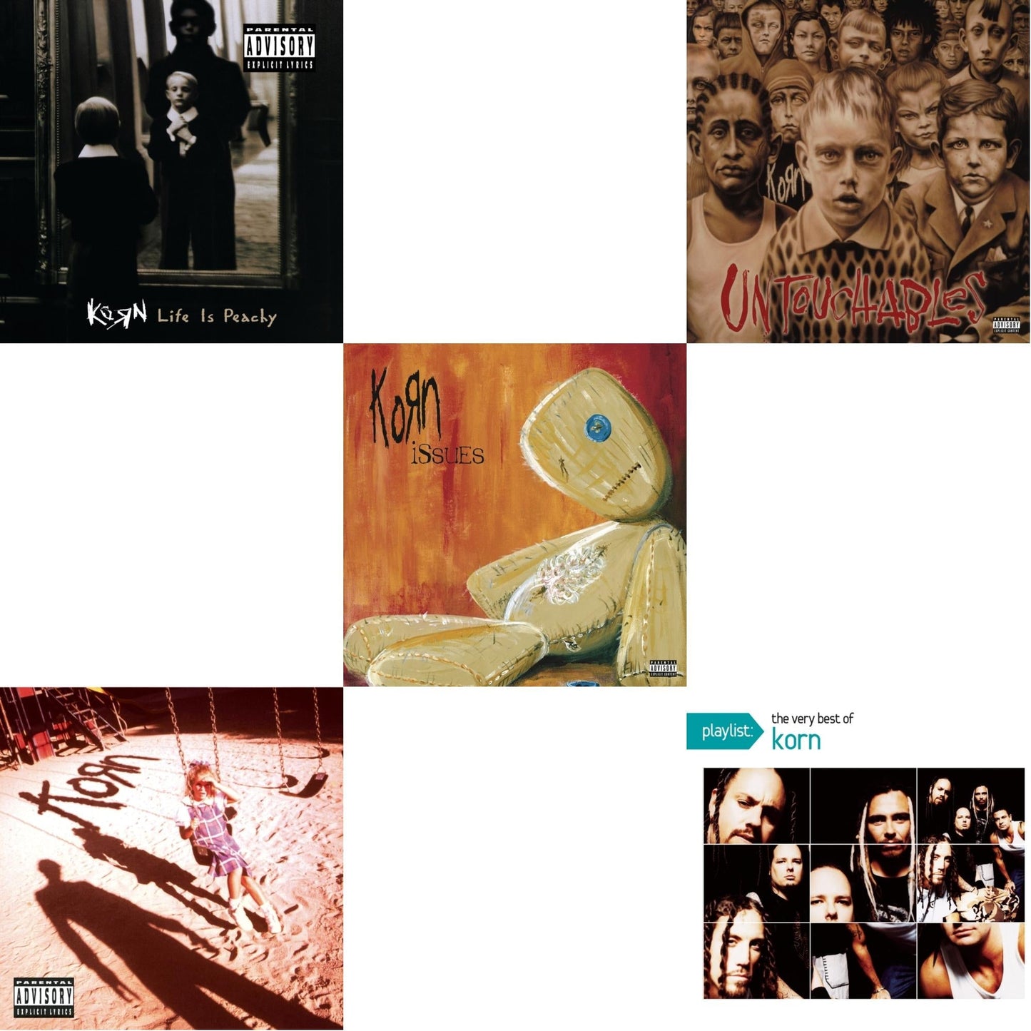 Korn - Life Is Peachy & Korn (Explicit) & Issues (Explicit) & Untouchables & Playlist: Very Best Of Korn - CD Bundle