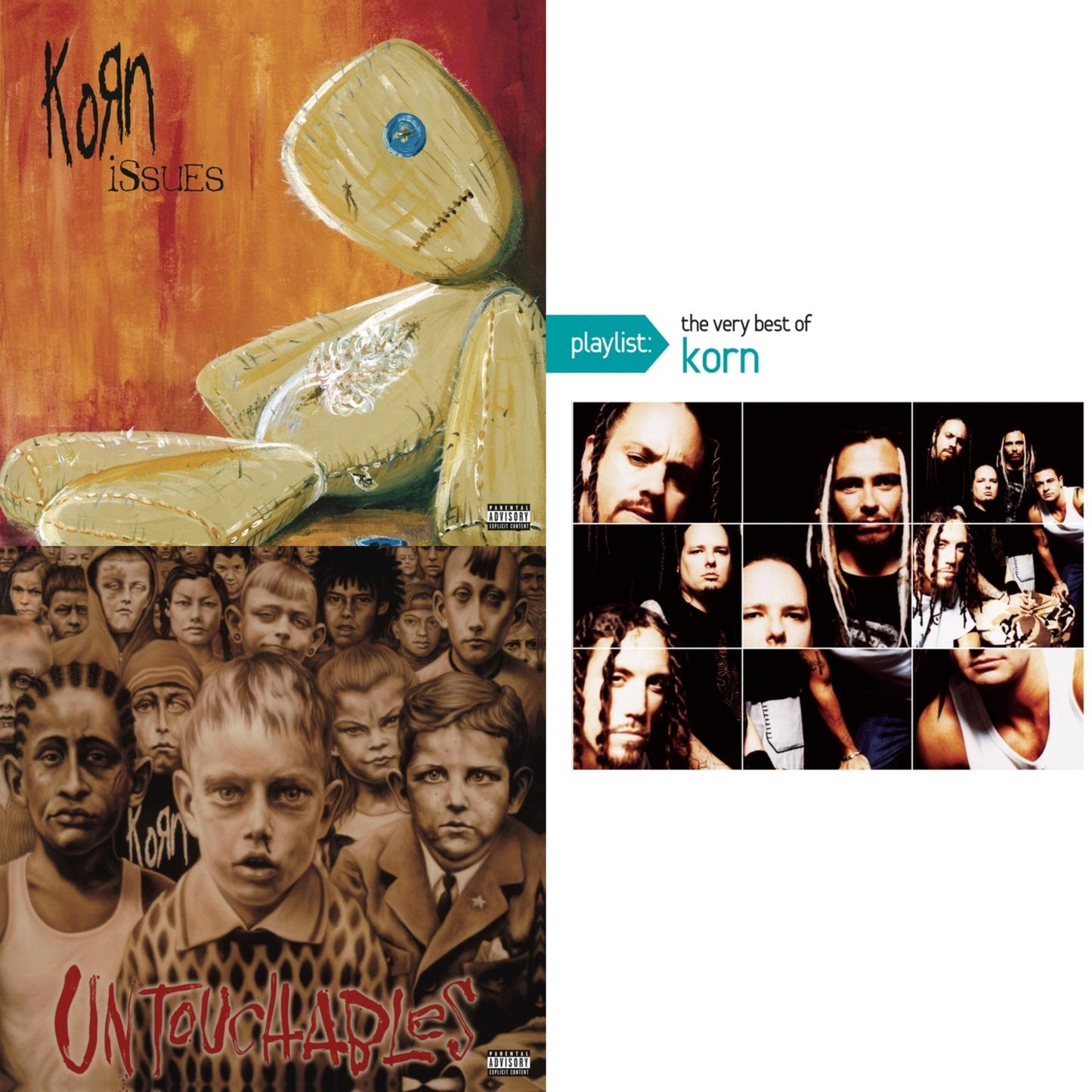 Korn - Issues (Explicit) & Untouchables & Playlist: Very Best Of Korn - CD Bundle