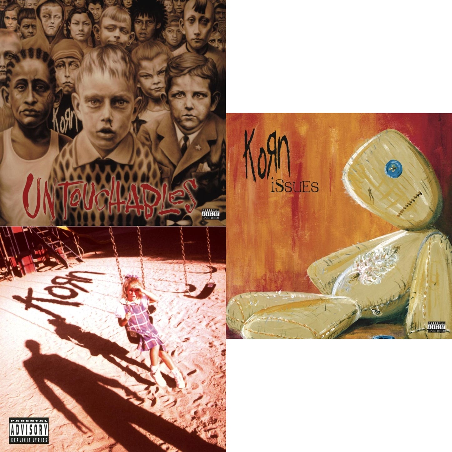 Korn - Korn (Explicit) & Issues (Explicit) & Untouchables - CD Bundle