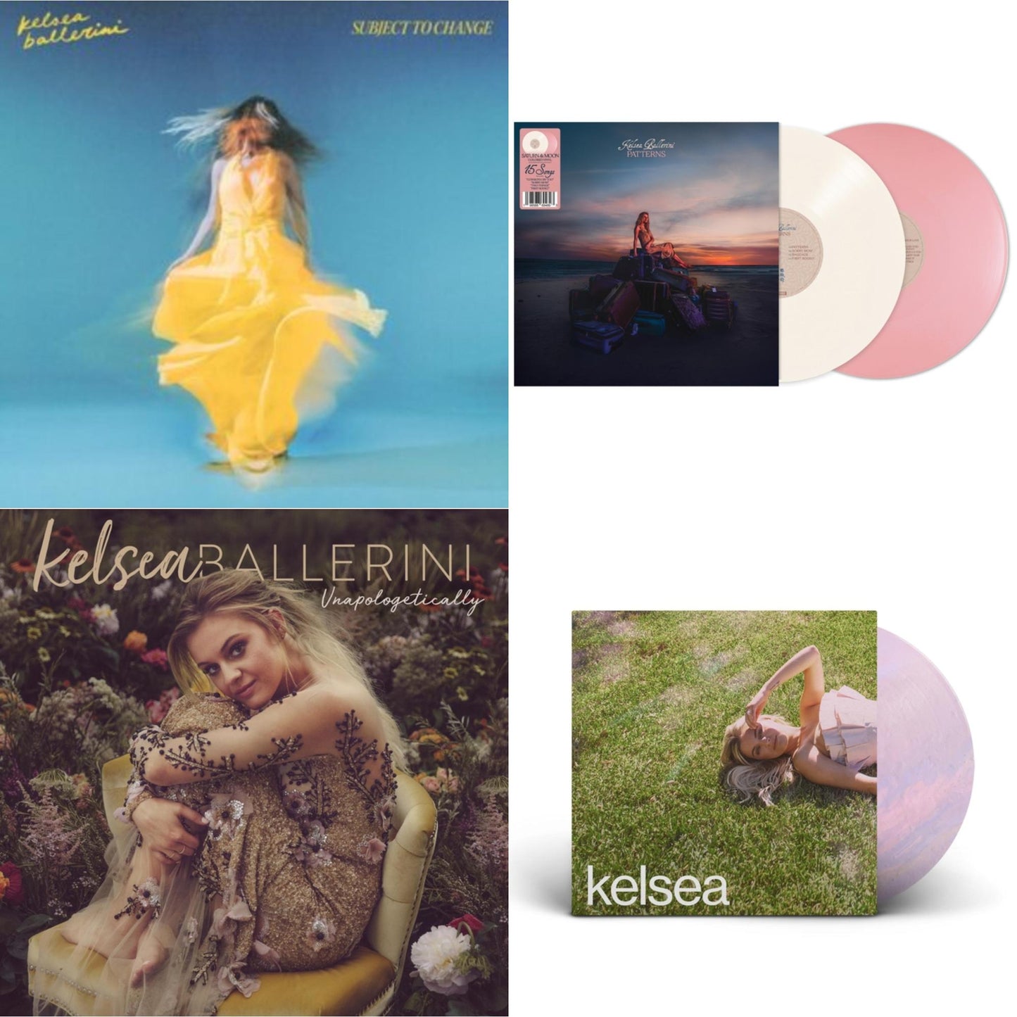 Kelsea Ballerini - Subject To Change (Yellow Vinyl/2LP) & Patterns (Saturn & Moon Vinyl/2LP) & Unapologetically & Kelsea