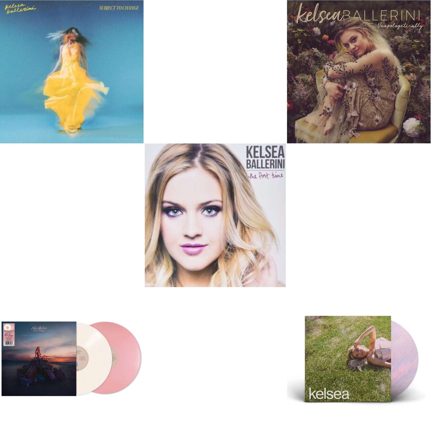 Kelsea Ballerini - Subject To Change (Yellow Vinyl/2LP) & Patterns (Saturn & Moon Vinyl/2LP) & First Time & Unapologetically & Kelsea