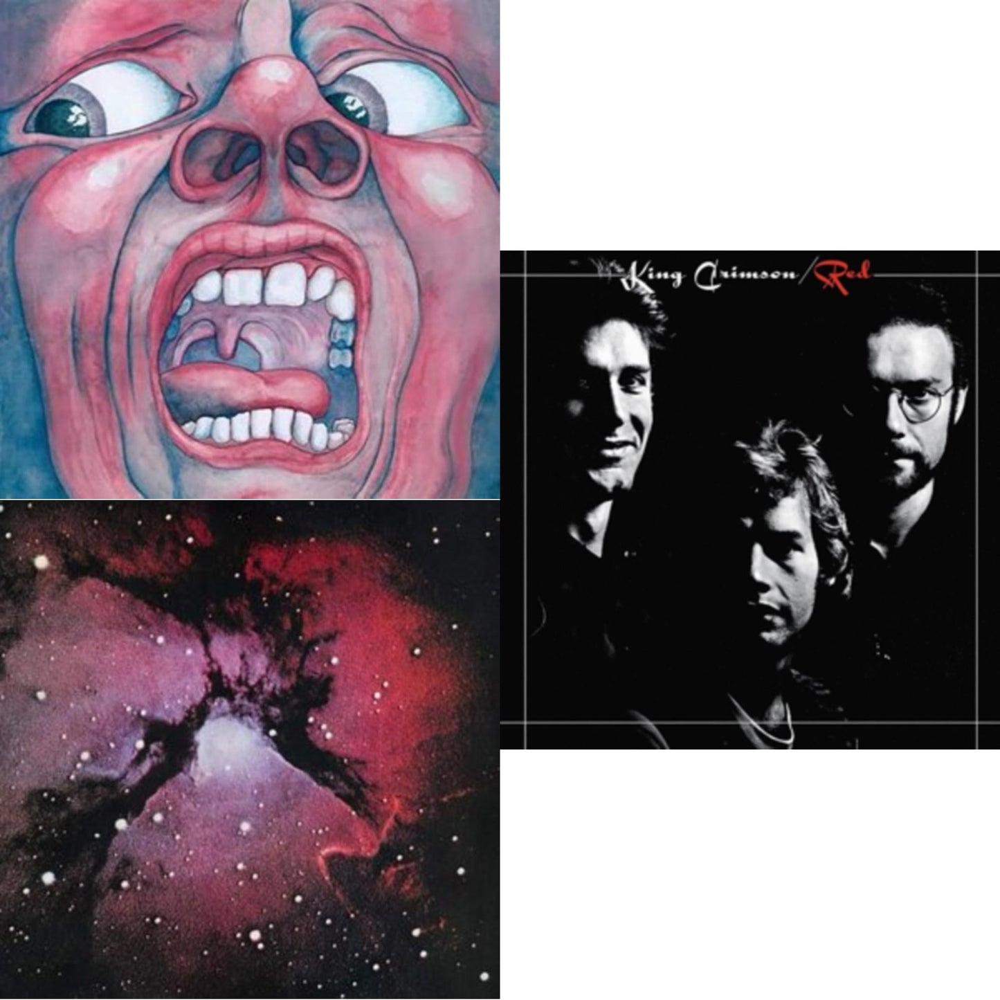 King Crimson - In The Court Of Crimson (200G/Remix/Ltd) & Islands (200G/Remix/Ltd) & Red (200G) - LP Vinyl Bundle