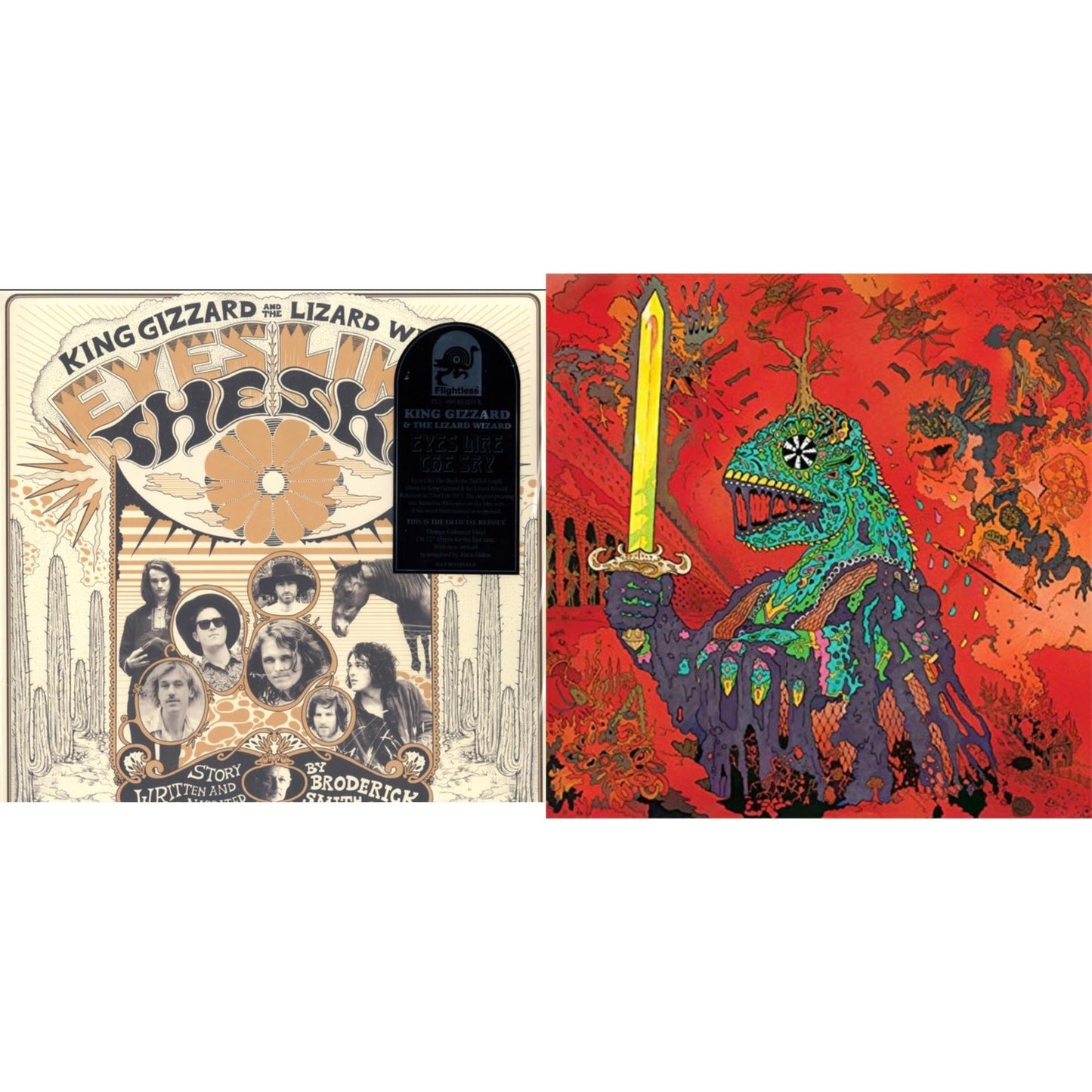 King Gizzard & The Lizard Wizard - Eyes Likes The Sky (Peach LP Vinyl) & 12 Bar Bruise (Sea Foam Green LP Vinyl)
