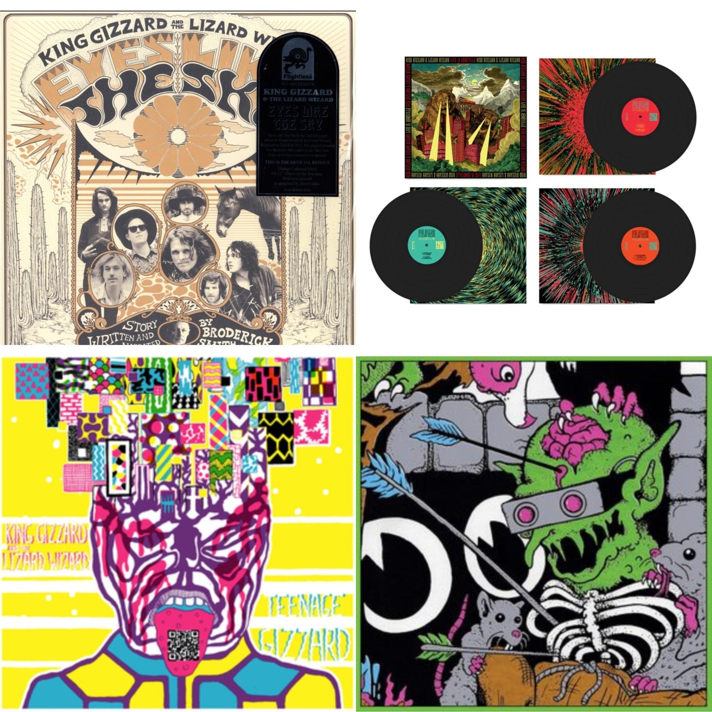 King Gizzard & The Lizard Wizard - Live In Adelaide '19 (Fuzz Club Official Bootleg) & Teenage Gizzard (Fuzz Club Official Bootleg) (Deluxe Edition) & Live In Brussels '19 (140G/3LP) & Eyes Likes The Sky (Peach LP Vinyl)