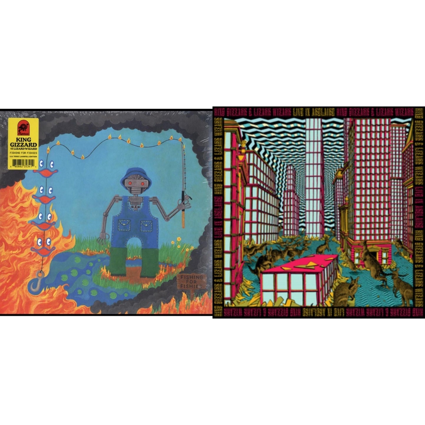 King Gizzard & The Lizard Wizard - Fishing For Fishies (Green LP Vinyl) & Live In Adelaide '19 (Fuzz Club Official Bootleg)