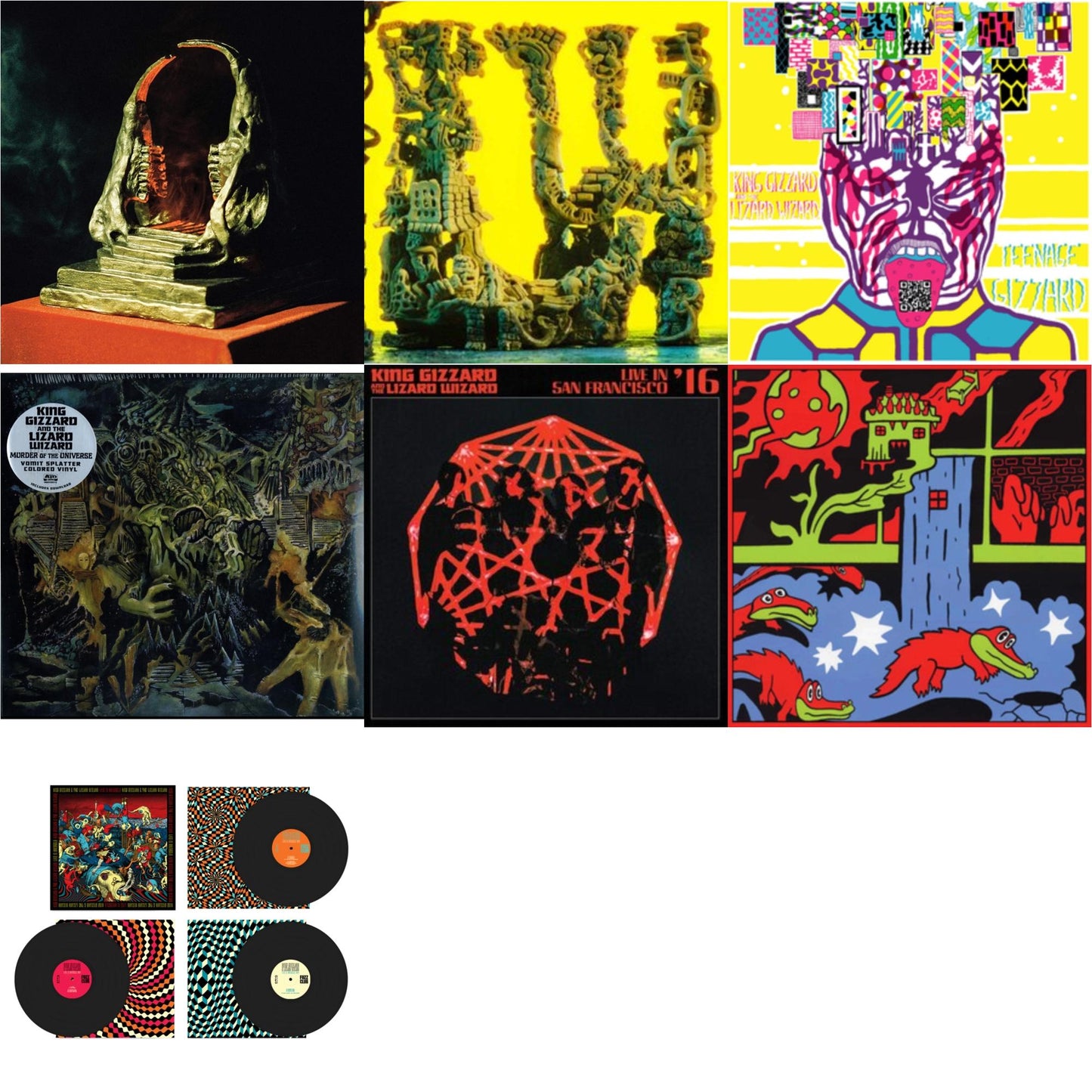 King Gizzard & The Lizard Wizard - Live In Brussels '19 (Fuzz Club Official Bootleg) & Live In Paris '19 (Fuzz Club Official Bootleg) & Teenage Gizzard (Fuzz Club Official Bootleg) (Deluxe Edition) & L.W. & Murder Of The Universe (Transparent Green