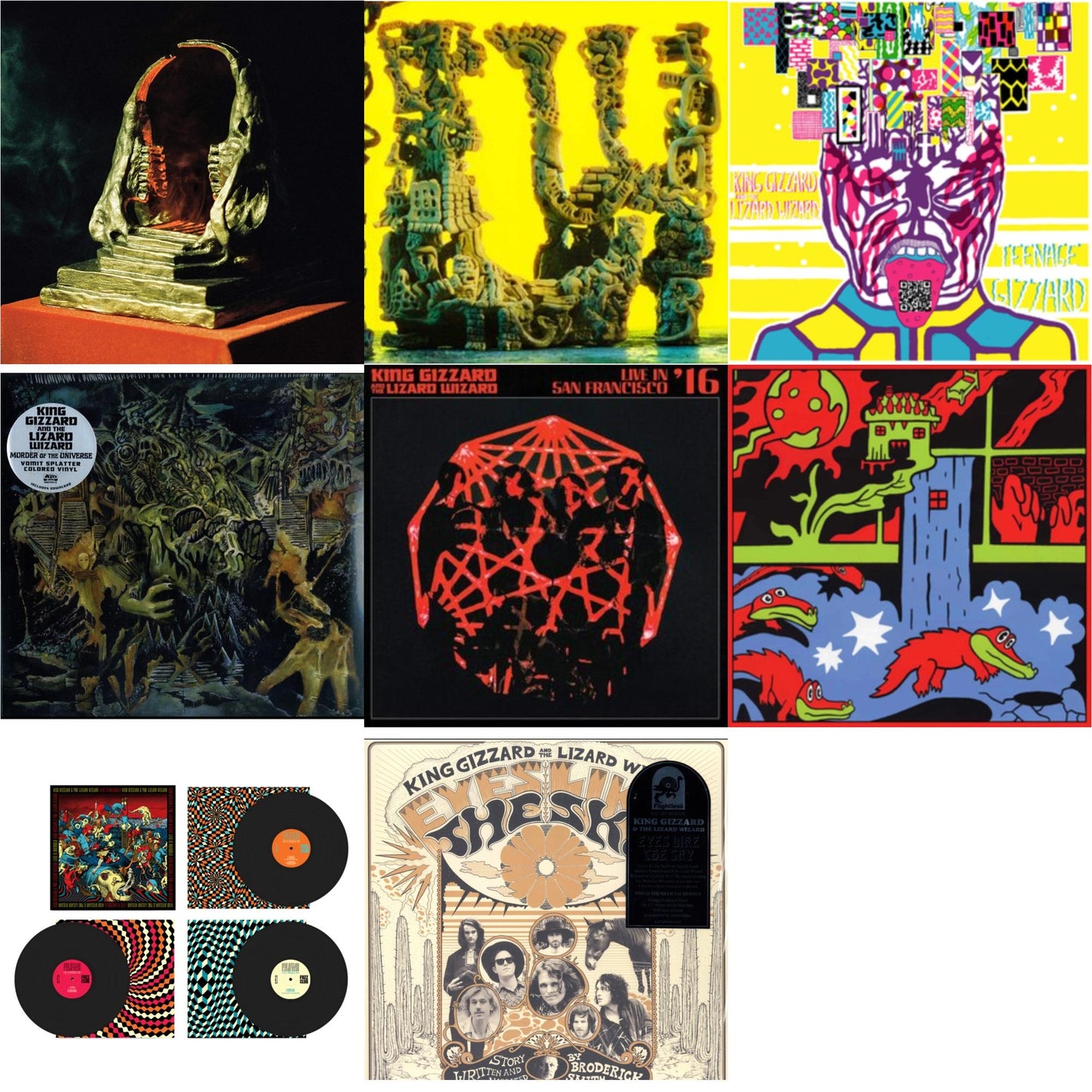 King Gizzard & The Lizard Wizard - Live In Brussels '19 (Fuzz Club Official Bootleg) & Live In Paris '19 (Fuzz Club Official Bootleg) & Teenage Gizzard (Fuzz Club Official Bootleg) (Deluxe Edition) & L.W. & Murder Of The Universe (Transparent Green