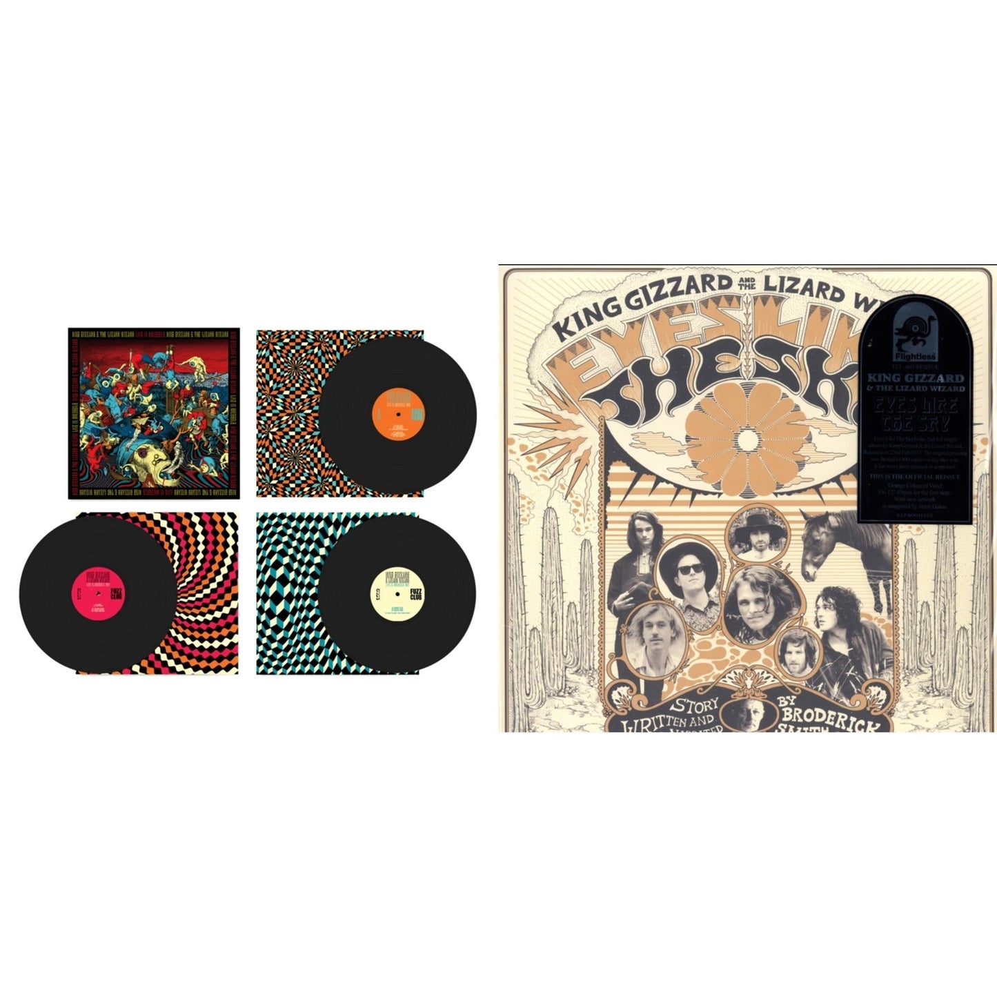 King Gizzard & The Lizard Wizard - Live In Brussels '19 (Fuzz Club Official Bootleg) & Eyes Likes The Sky (Peach LP Vinyl)