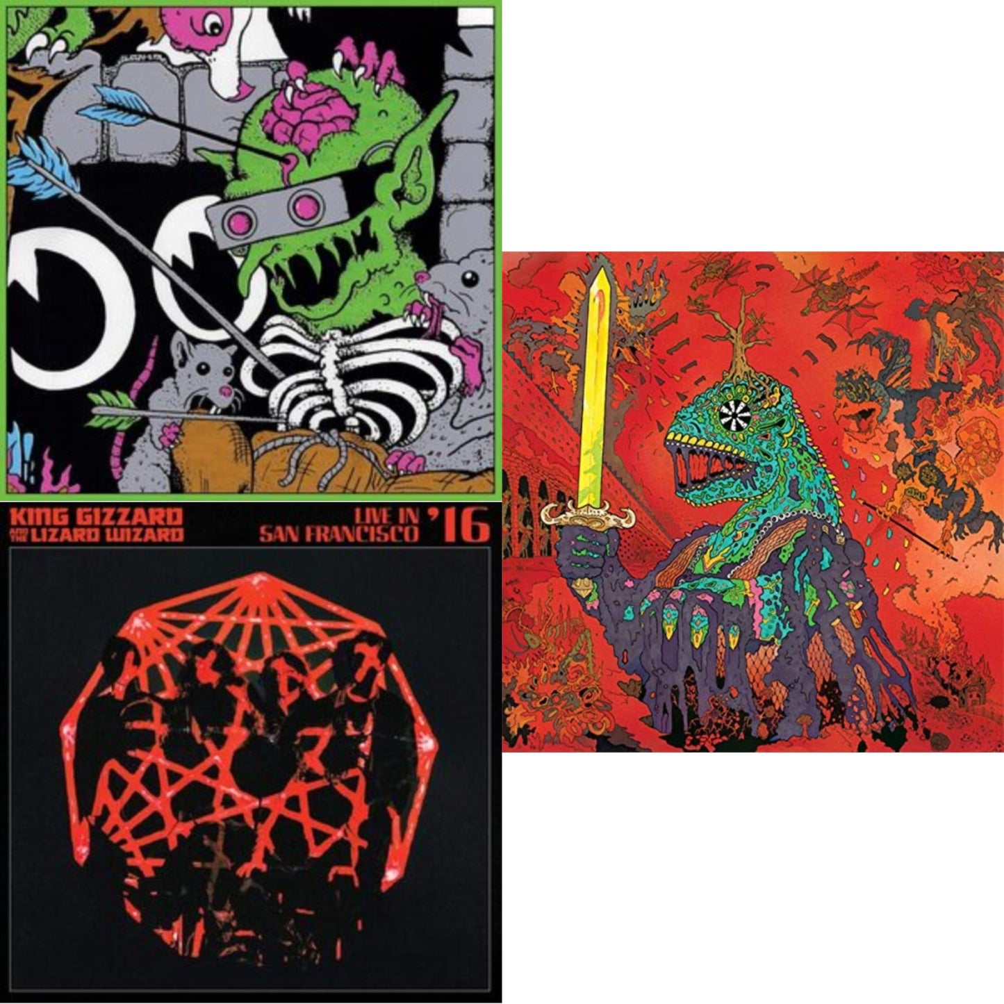 King Gizzard & The Lizard Wizard - Live In Brussels '19 (140G/3LP) & 12 Bar Bruise (Sea Foam Green LP Vinyl) & Live In San Francisco '16 (Deluxe/2LP/Fog/Sunburst Vinyl)
