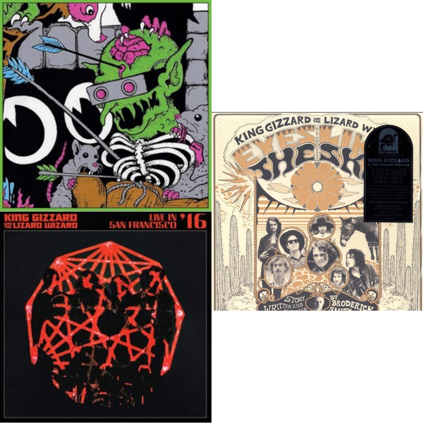 King Gizzard & The Lizard Wizard - Live In Brussels '19 (140G/3LP) & Eyes Likes The Sky (Peach LP Vinyl) & Live In San Francisco '16 (Deluxe/2LP/Fog/Sunburst Vinyl)