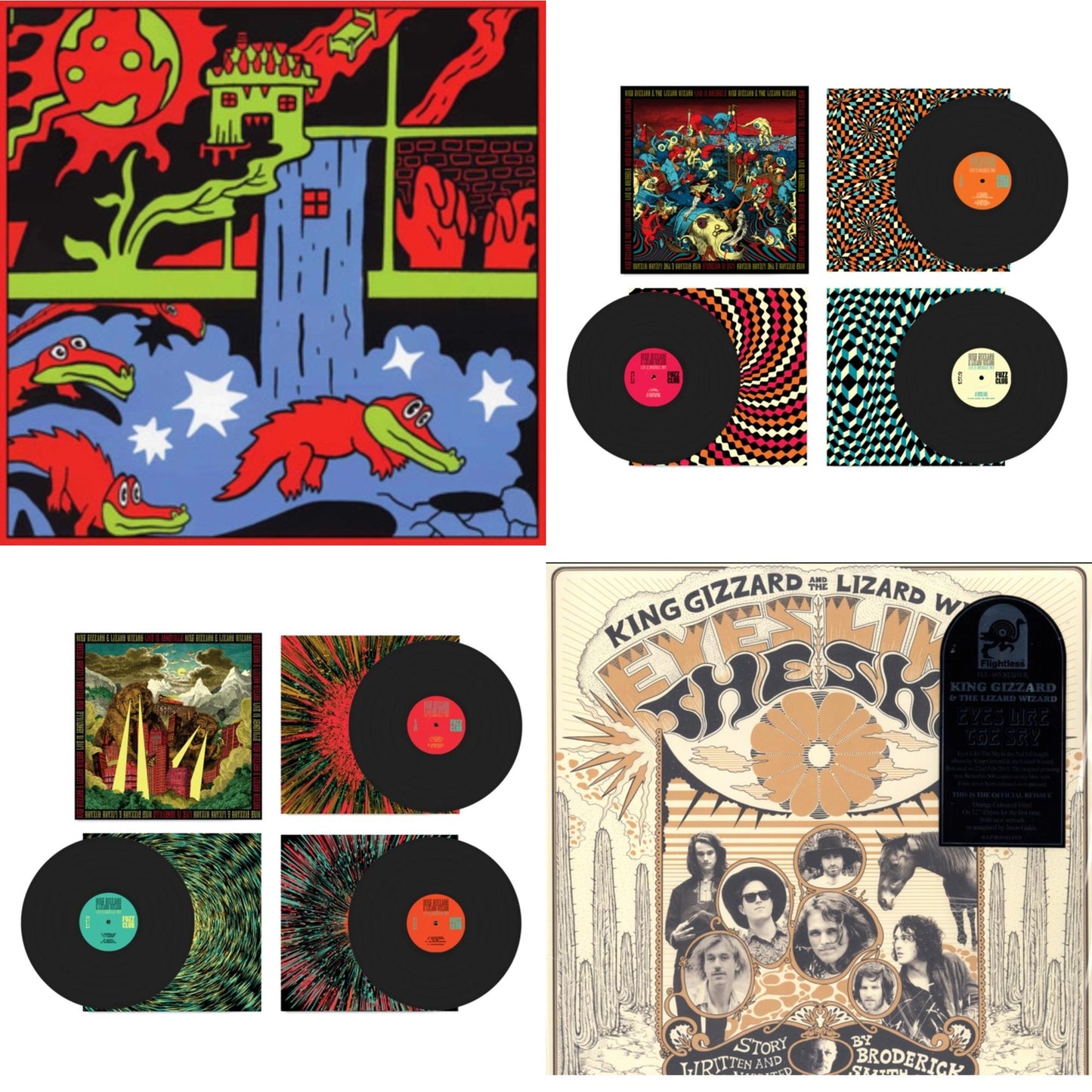 King Gizzard & The Lizard Wizard - Live In Brussels '19 (Fuzz Club Official Bootleg) & Live In Paris '19 (Fuzz Club Official Bootleg) & Live In Adelaide '19 (Fuzz Club Official Bootleg) & Eyes Likes The Sky (Peach LP Vinyl)