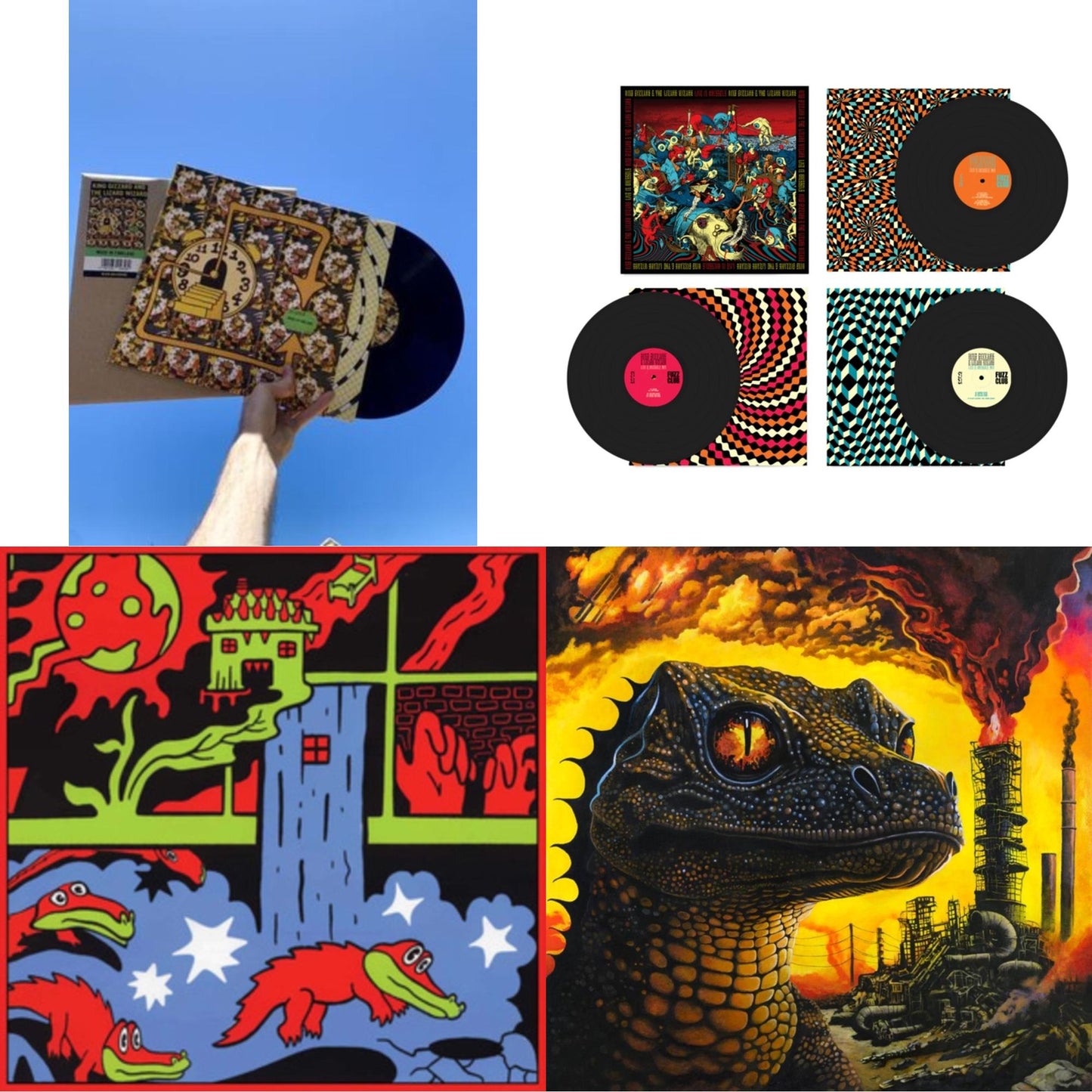 King Gizzard & The Lizard Wizard - Made In Timeland & Live In Brussels '19 (Fuzz Club Official Bootleg) & Live In Paris '19 (Fuzz Club Official Bootleg) & Petrodragonic Apocalypse; Or Dawn Of Eternal Night: An Annihilation.. (Recycled Black Wax