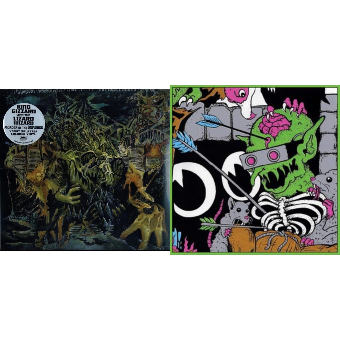 King Gizzard & The Lizard Wizard - Live In Brussels '19 (140G/3LP) & Murder Of The Universe (Transparent Green W/Mustard Yelow Splatter LP Vinyl)