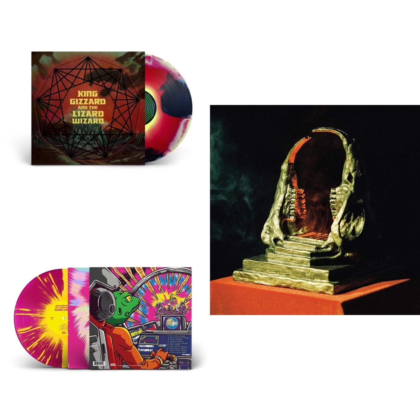 King Gizzard & The Lizard Wizard - Infest The Rats' Nest (Red/Black LP Vinyl) & Nonagon Infinity (Yellow/Red/Black LP Vinyl) & Teenage Gizzard (Magenta & Yellow Splatter LP Vinyl)