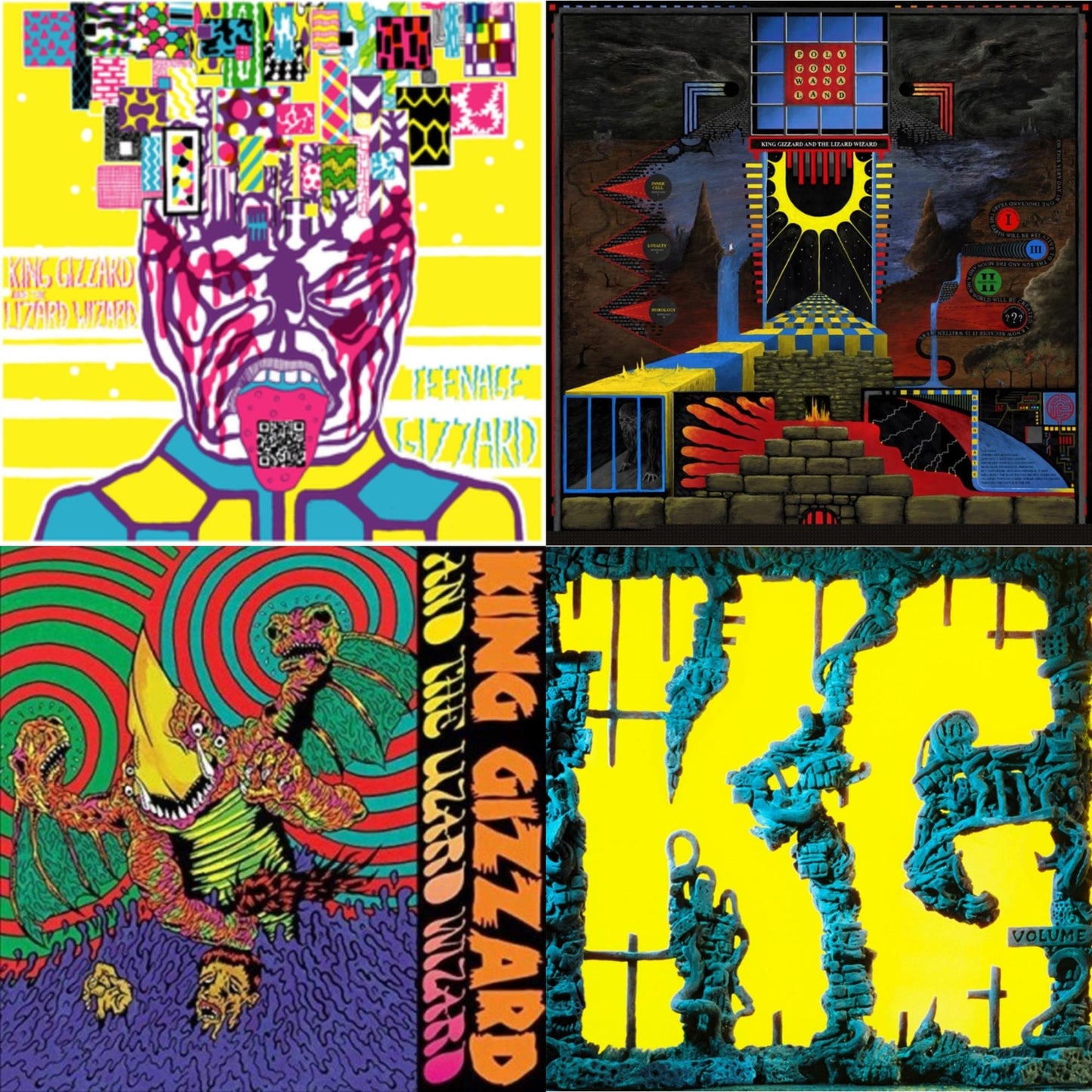 King Gizzard & The Lizard Wizard - Teenage Gizzard (Fuzz Club Official Bootleg) (Deluxe Edition) & Polygondwanaland & Willoughby's Beach (Tangerine LP Vinyl) & K.G. (X)