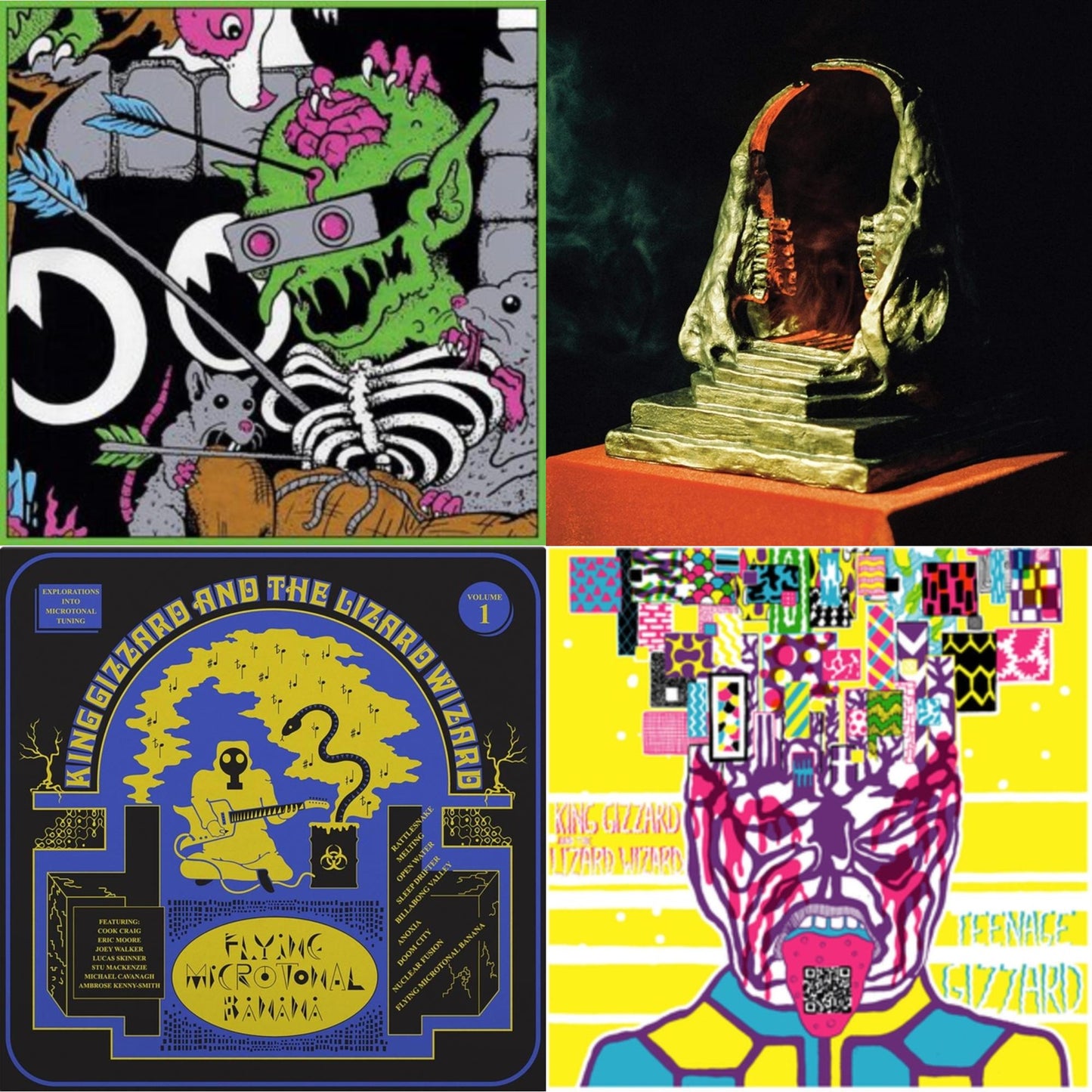King Gizzard & The Lizard Wizard - Teenage Gizzard (Fuzz Club Official Bootleg) (Deluxe Edition) & Live In Brussels '19 (140G/3LP) & Infest The Rats' Nest (Red/Black LP Vinyl) & Flying Microtonal Banana (Randomly Colored Recycled LP Vinyl)