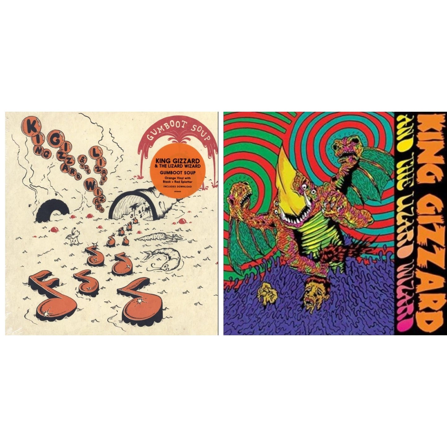 King Gizzard & The Lizard Wizard - Gumboot Soup & Willoughby's Beach (Tangerine LP Vinyl)
