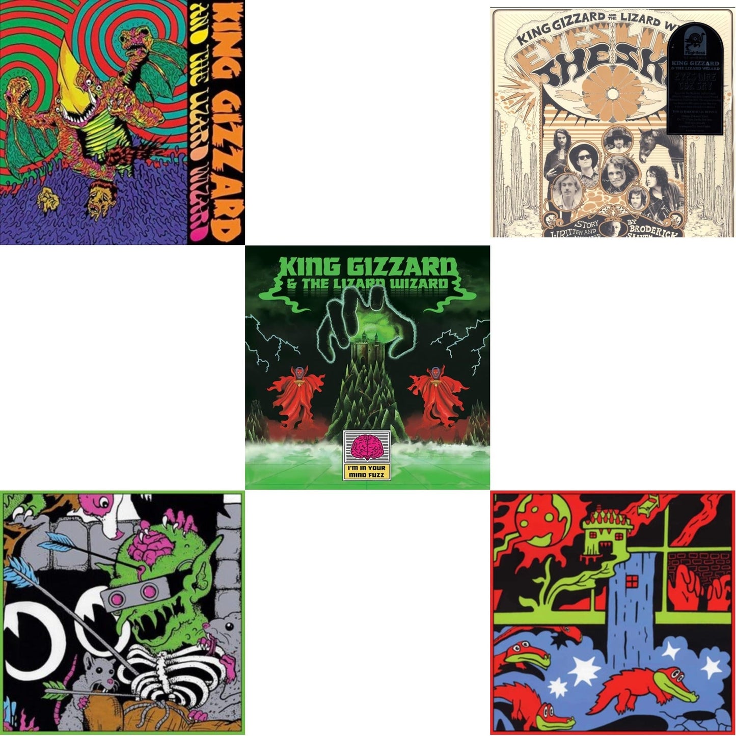 King Gizzard & The Lizard Wizard - Live In Paris '19 (Fuzz Club Official Bootleg) & I'm In Your Mind Fuzz & Live In Brussels '19 (140G/3LP) & Willoughby's Beach (Tangerine LP Vinyl) & Eyes Likes The Sky (Peach LP Vinyl)