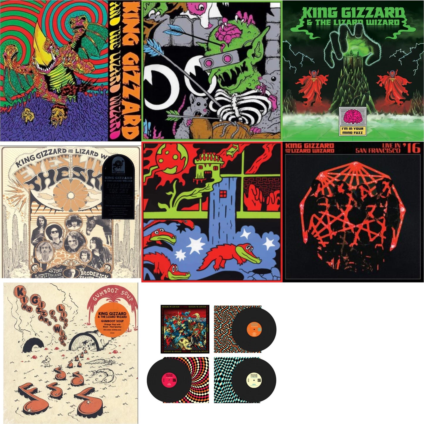 King Gizzard & The Lizard Wizard - Live In Brussels '19 (Fuzz Club Official Bootleg) & Live In Paris '19 (Fuzz Club Official Bootleg) & I'm In Your Mind Fuzz & Live In Brussels '19 (140G/3LP) & Gumboot Soup & Willoughby's Beach (Tangerine LP Vinyl) &