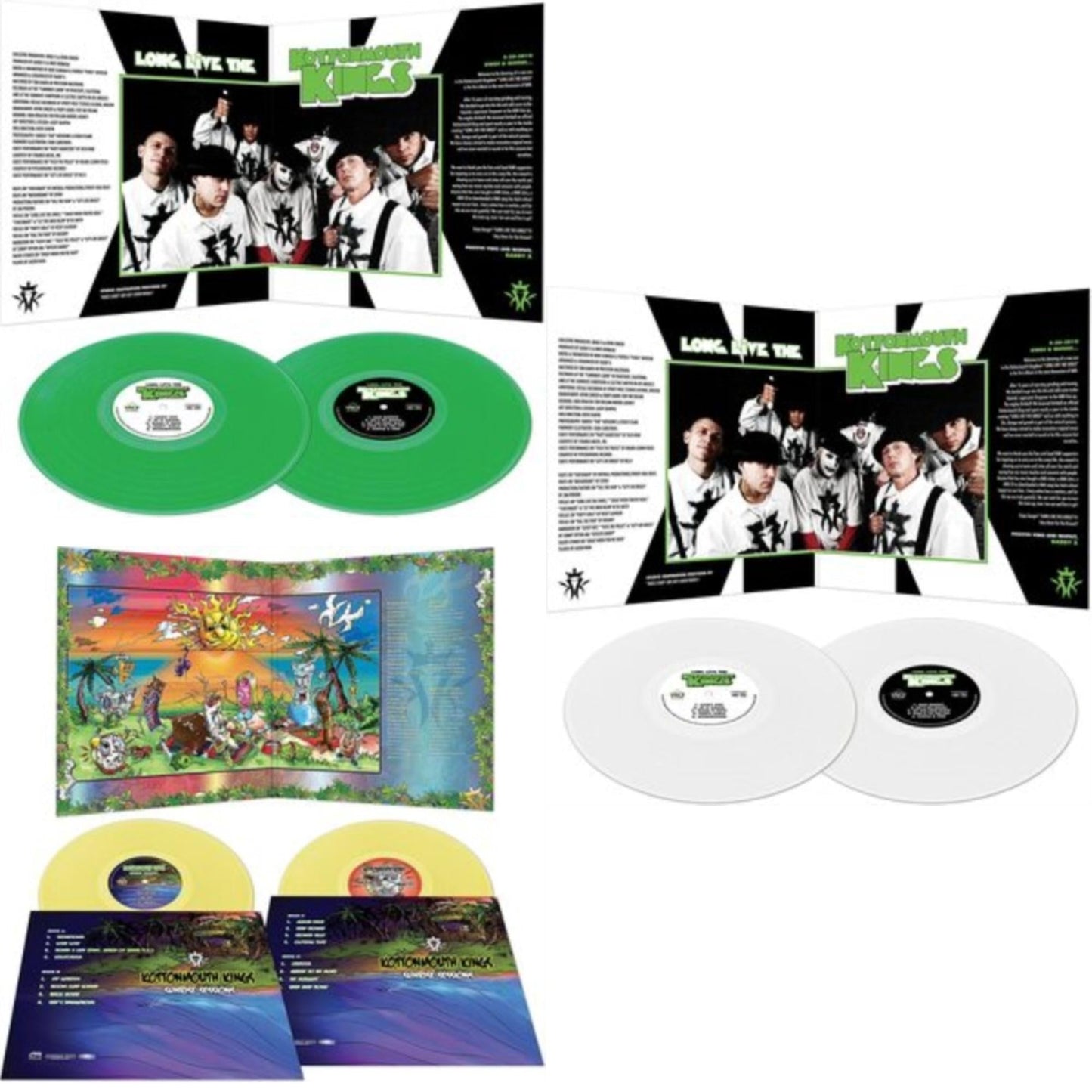 Kottonmouth Kings - Long Live The Kings (White Vinyl/2LP) & Long Live The Kings (Green Vinyl/2LP) & Sunrise Sessions (Yellow LP Vinyl)