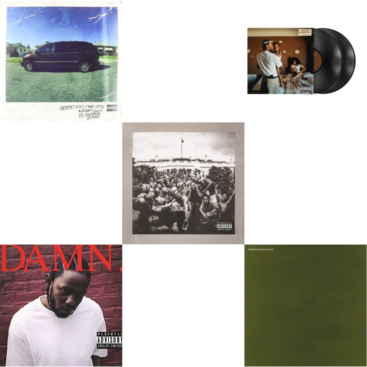 Kendrick Lamar - Good Kid, M.A.A.D City & Damn. (X) (2LP/180G) & To Pimp A Butterfly & Mr. Morale & The Big Steppers (180G/2LP) & Untitled Unmastered