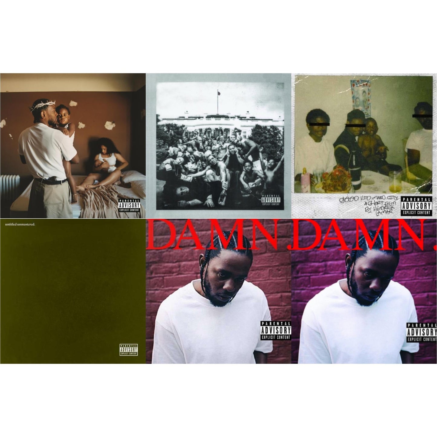 Kendrick Lamar - Mr. Morale & The Big Steppers (X) & To Pimp A Butterfly & Good Kid, M.A.A.D City (Remixes) & Untitled Unmastered (X) & Damn. & Damn. (Collectors Edition) - CD Bundle