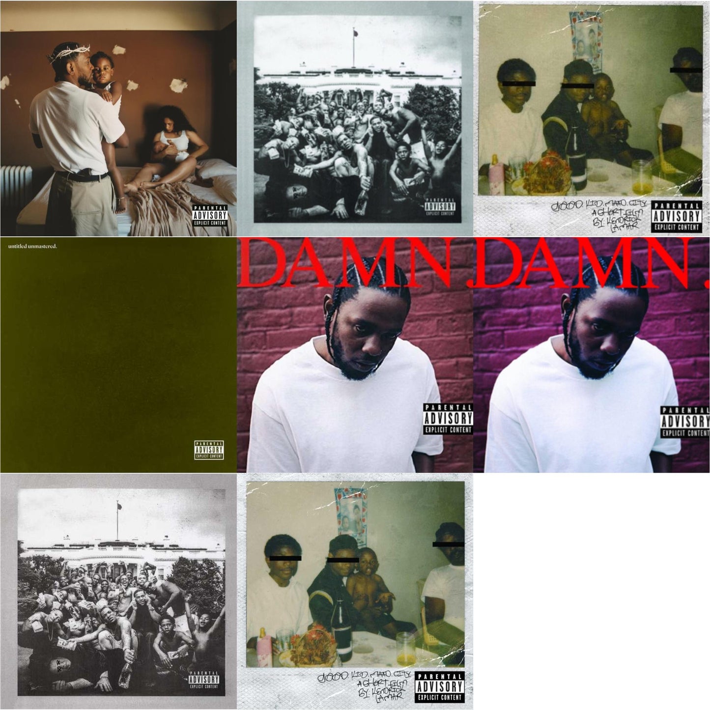 Kendrick Lamar - Mr. Morale & The Big Steppers (X) & To Pimp A Butterfly & Good Kid, M.A.A.D City (Remixes) & Untitled Unmastered (X) & Damn. & Damn. (Collectors Edition) & To Pimp A Butterfly & Good Kid, M.A.A.D City - CD Bundle