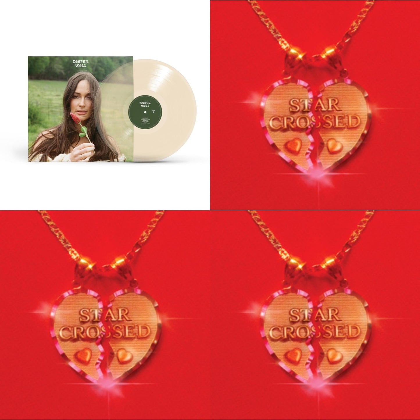 Kacey Musgraves - Deeper Well (Transparent Cream LP Vinyl) & Star-Crossed (Sea Foam LP Vinyl) & Star-Crossed (Ruby Red LP Vinyl) & Star-Crossed (Neon Yellow LP Vinyl)