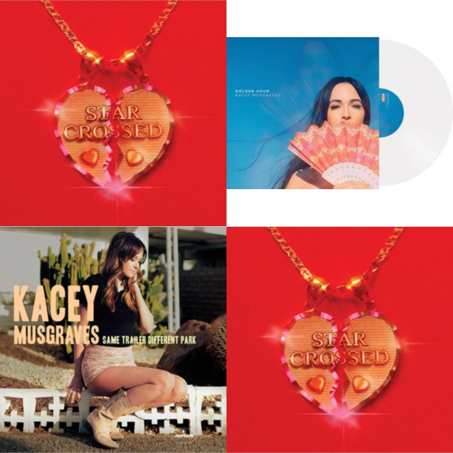 Kacey Musgraves - Star-Crossed (Sea Foam LP Vinyl) & Star-Crossed (Neon Yellow LP Vinyl) & Same Trailer Different Park & Golden Hour (LP)