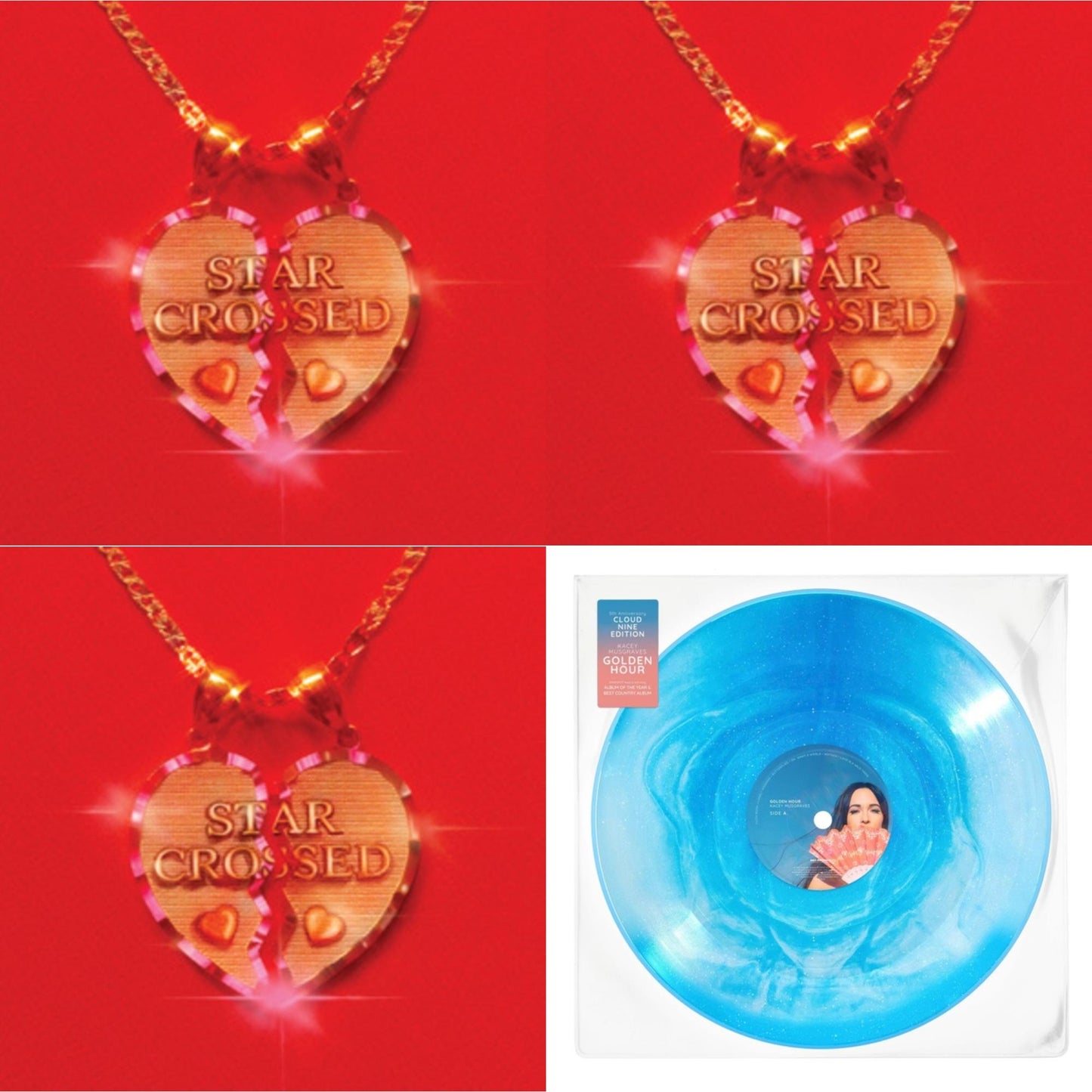 Kacey Musgraves - Star-Crossed (Ruby Red LP Vinyl) & Star-Crossed (Sea Foam LP Vinyl) & Star-Crossed (Neon Yellow LP Vinyl) & Golden Hour (Cloud Nine Edition LP Vinyl)
