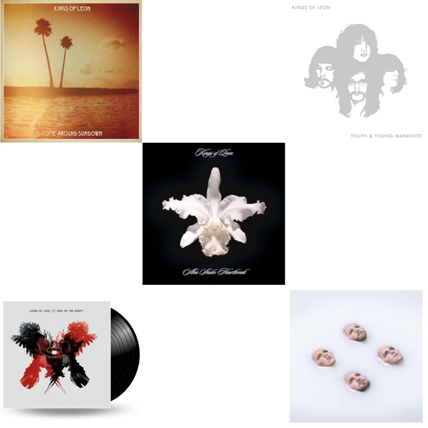 Kings Of Leon - Come Around Sundown (2LP/Gatefold) & Youth & Young Manhood (2LP/180G/Gatefold) & Aha Shake Heartbreak (2LP/180G/Gatefold) & Only By The Night & Walls (180G/Gatefold/Dl Card)