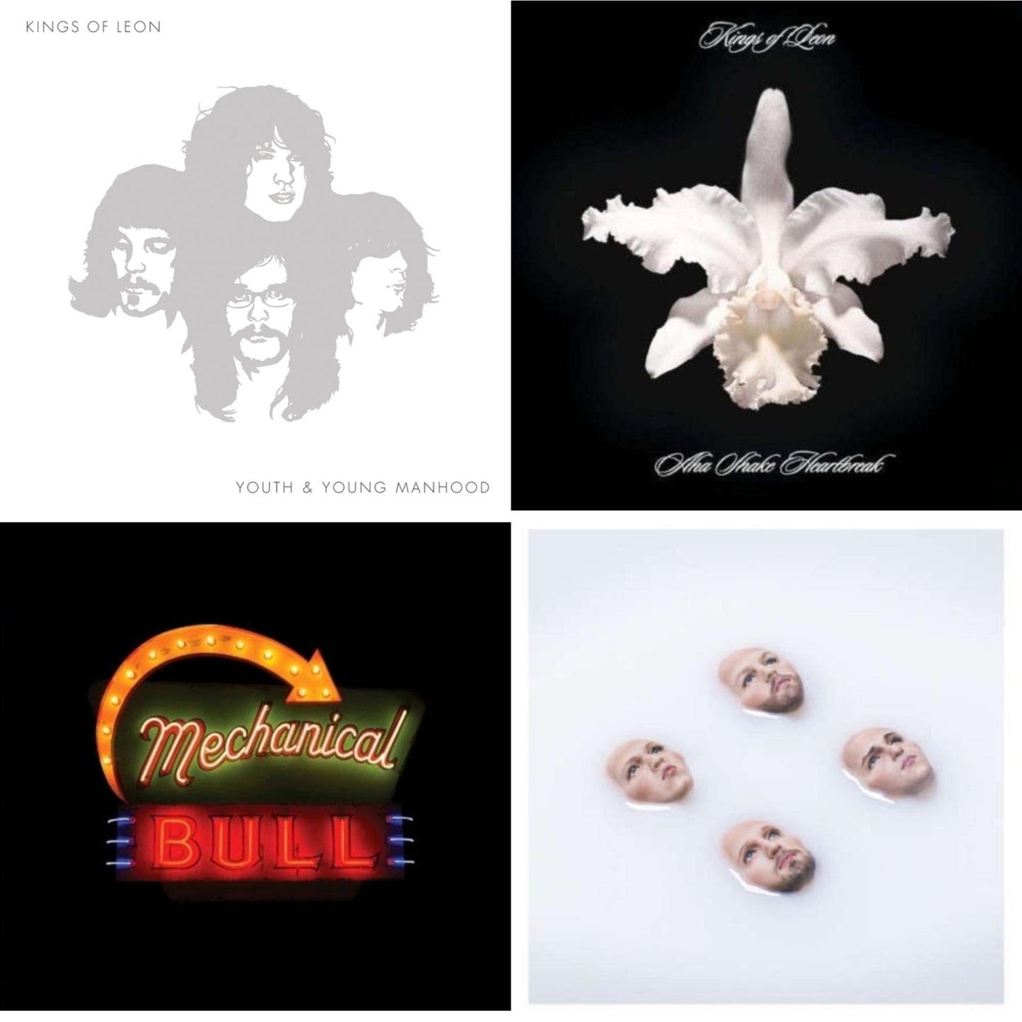 Kings Of Leon - Youth & Young Manhood (2LP/180G/Gatefold) & Aha Shake Heartbreak (2LP/180G/Gatefold) & Mechanical Bull (2LP/180G/Dl Card/Gatefold) & Walls (180G/Gatefold/Dl Card)