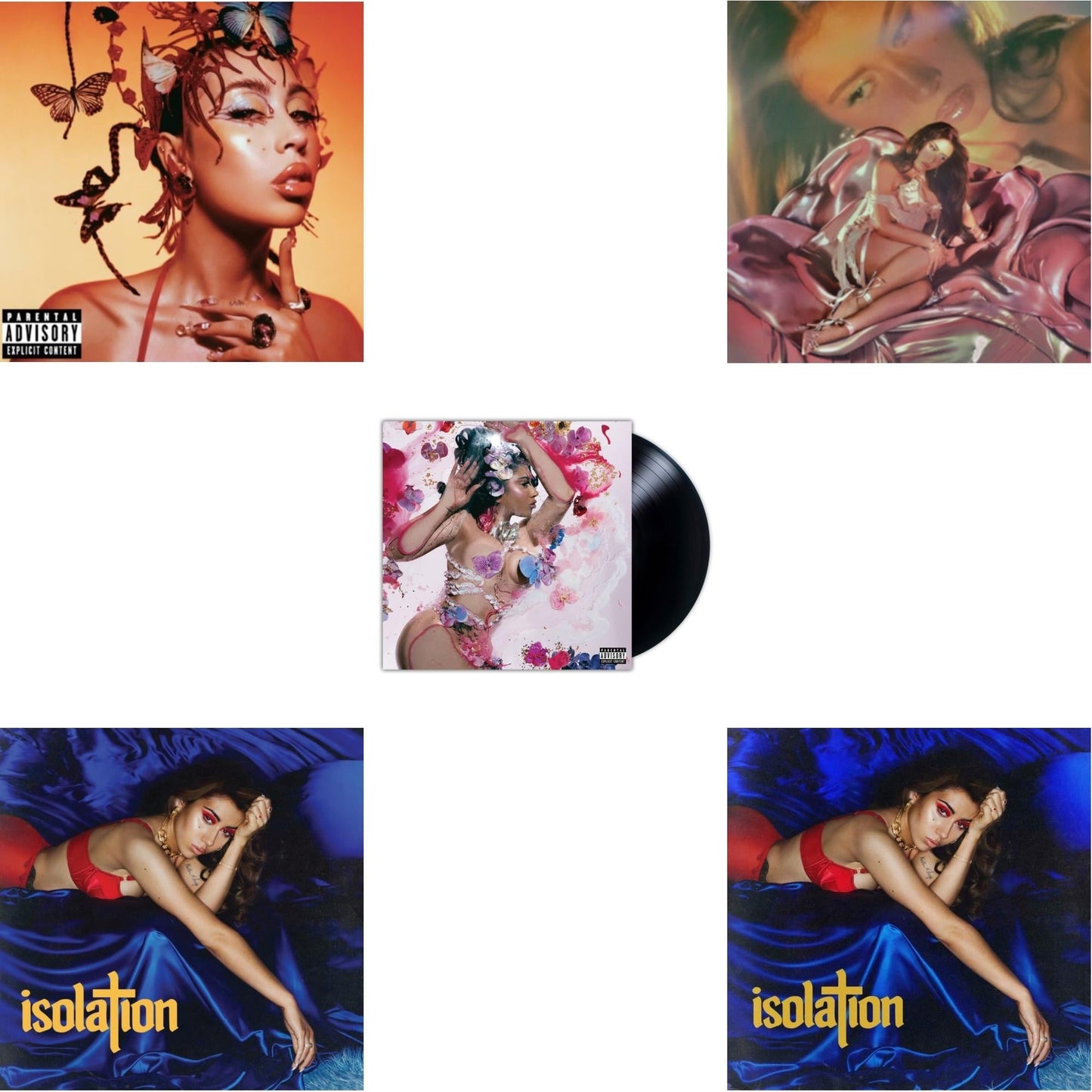 Kali Uchis - Red Moon In Venus & Isolation (Blue Jay Colored LP Vinyl) & Orquideas (X) & Sincerely (X) (Pink LP Vinyl) & Isolation